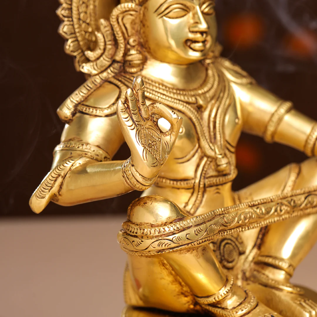 Brass Lord Ayyappa/Ayyappan Idol (14 Inch) - Image 5