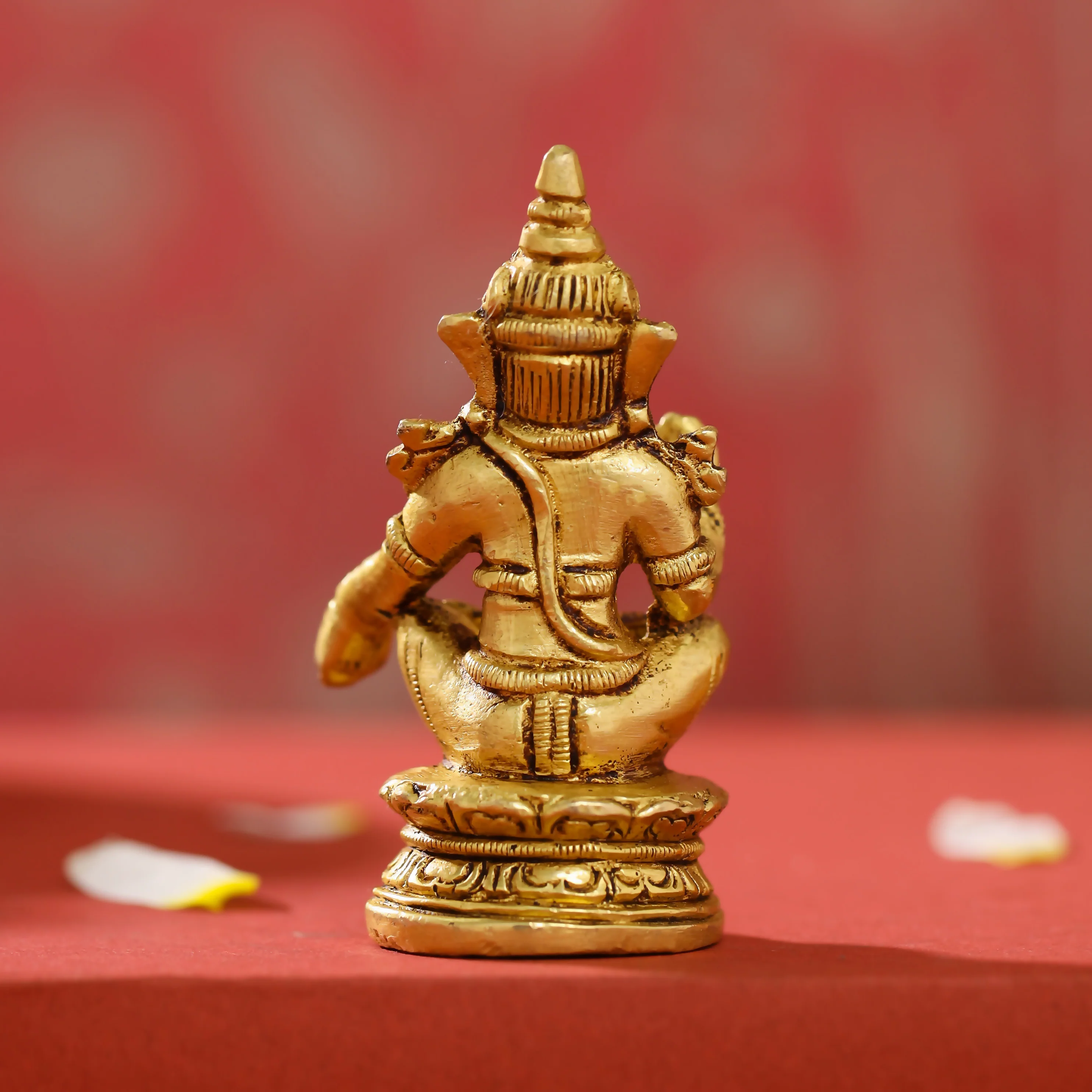 Brass Lord Ayyappa/Ayyappan Idol (3.5 Inch) - Image 3