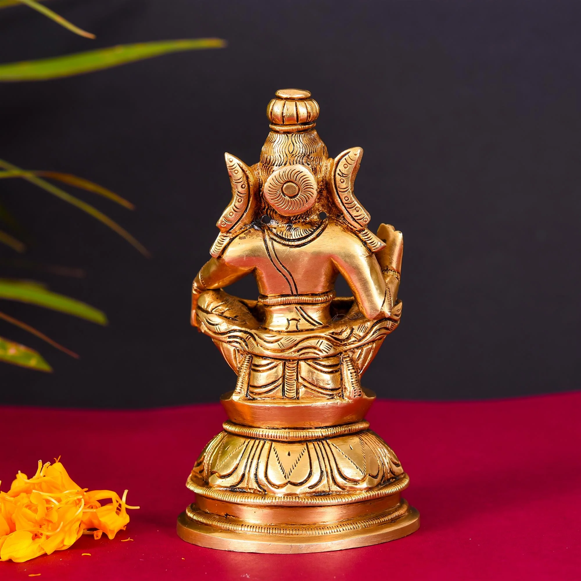 Brass Lord Ayyappa/Ayyappan Superfine Idol (6.2 Inch) - Image 3