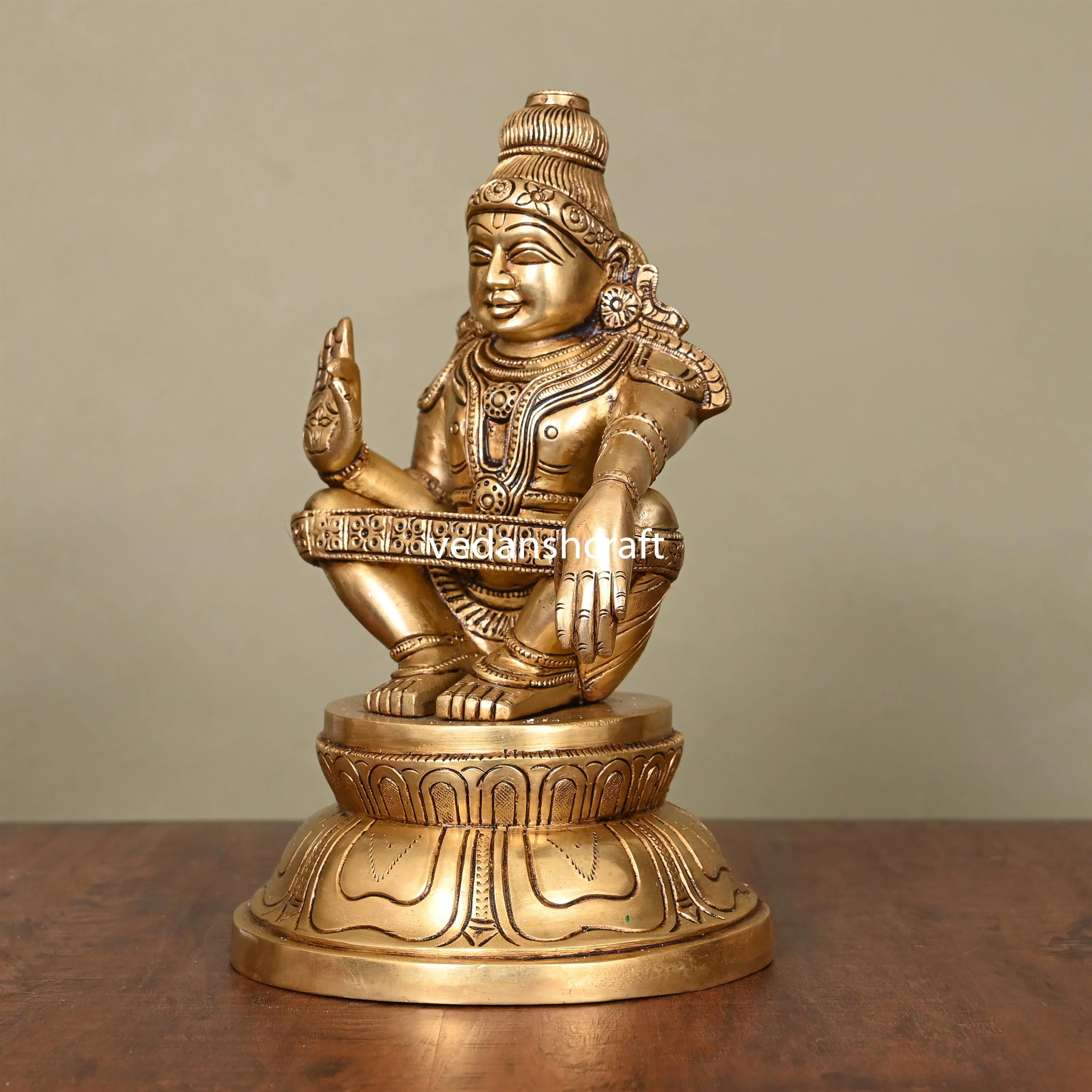 Brass Lord Ayyappa/Ayyappan Superfine Idol (9.5 Inch) - Image 2