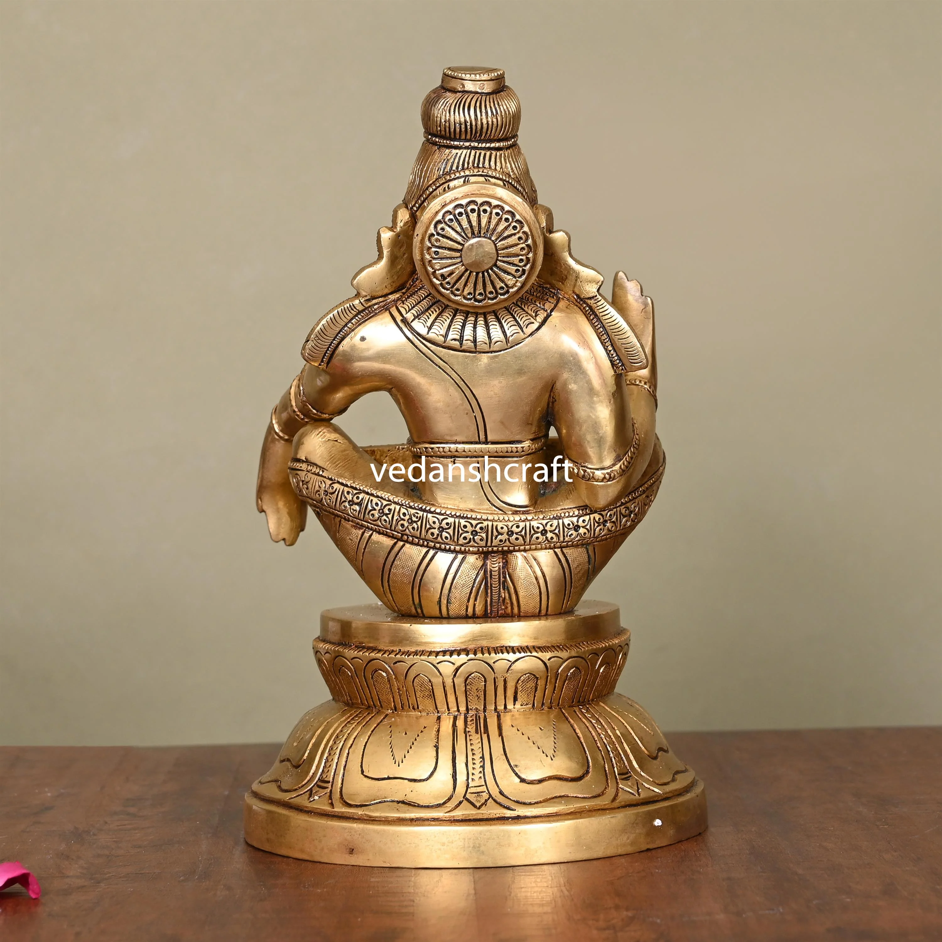 Brass Lord Ayyappa/Ayyappan Superfine Idol (9.5 Inch) - Image 3