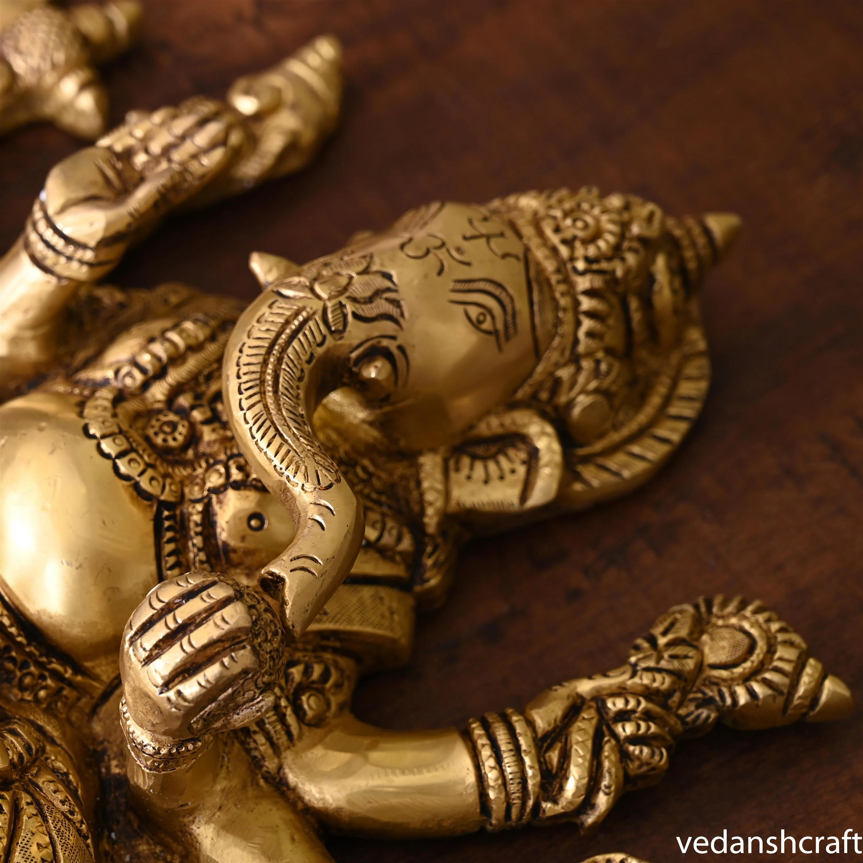 Brass Lord Ganesha Wall Hanging (13 Inch) - Image 3