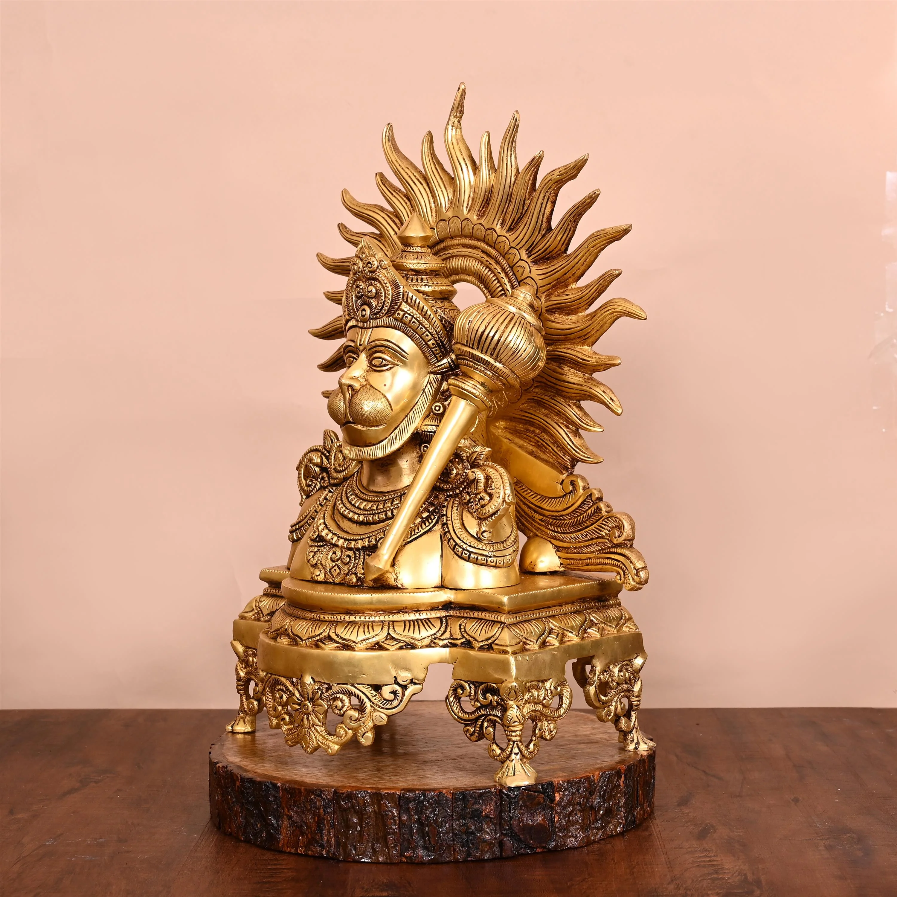 Brass Lord Hanuman Bust (14.5 Inch) - Image 3