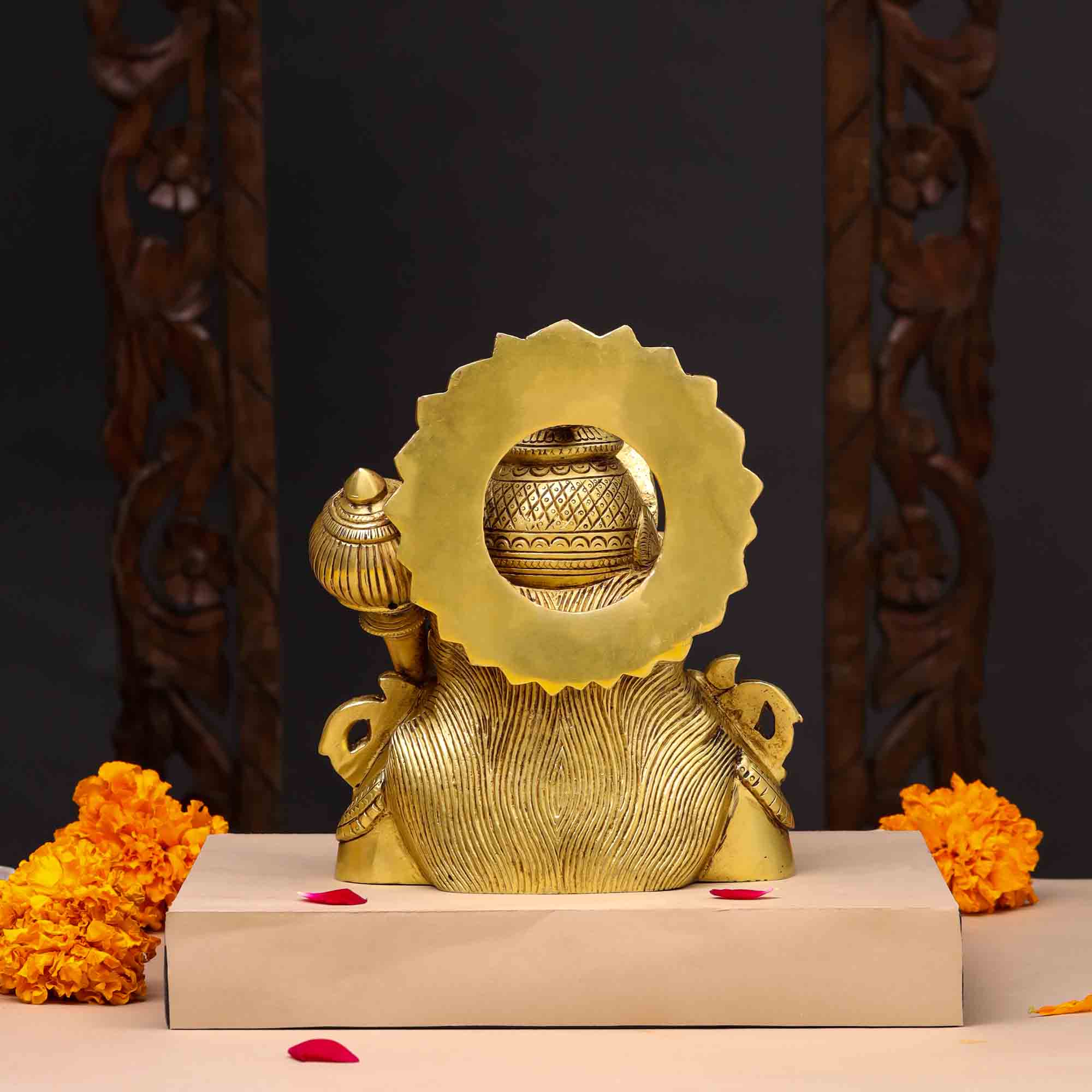 Brass Lord Hanuman Bust Idol (8 Inch) - Image 4