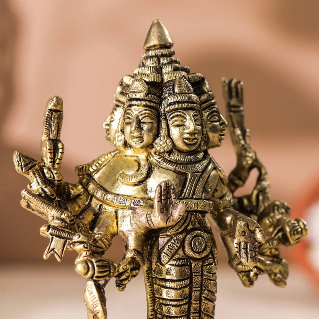 Brass Standing Lord Murugan/Kartikeya Idol (6 Inch) - Image 3