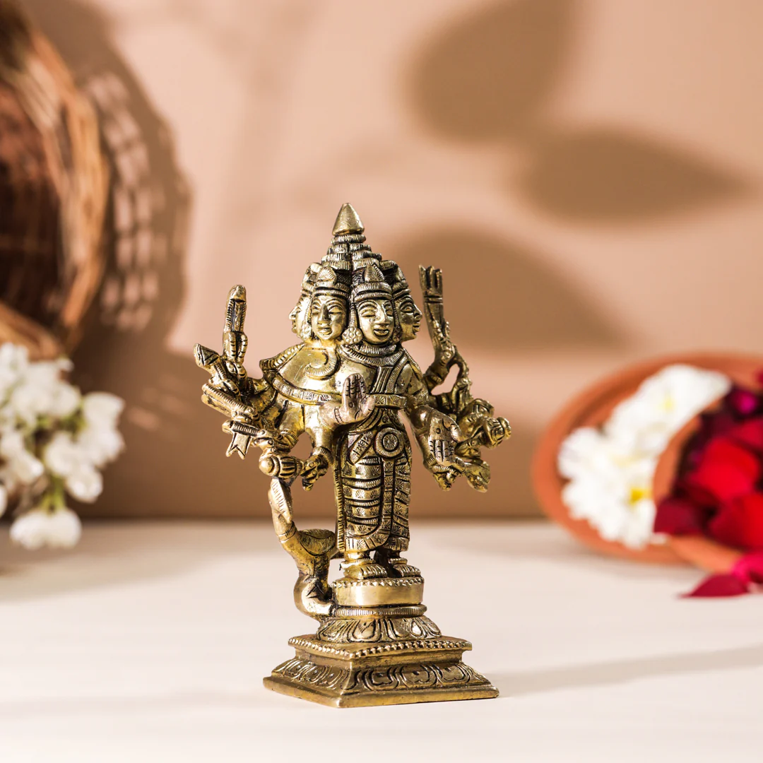 Brass Standing Lord Murugan/Kartikeya Idol (6 Inch) - Image 4