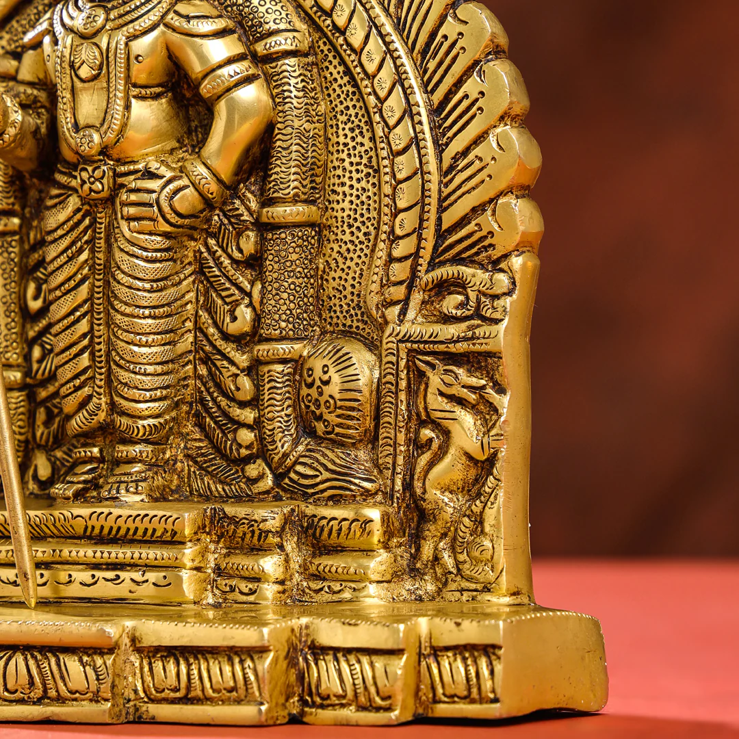 Brass Standing Lord Murugan/Kartikeya Idol (9.5 Inch) - Image 8