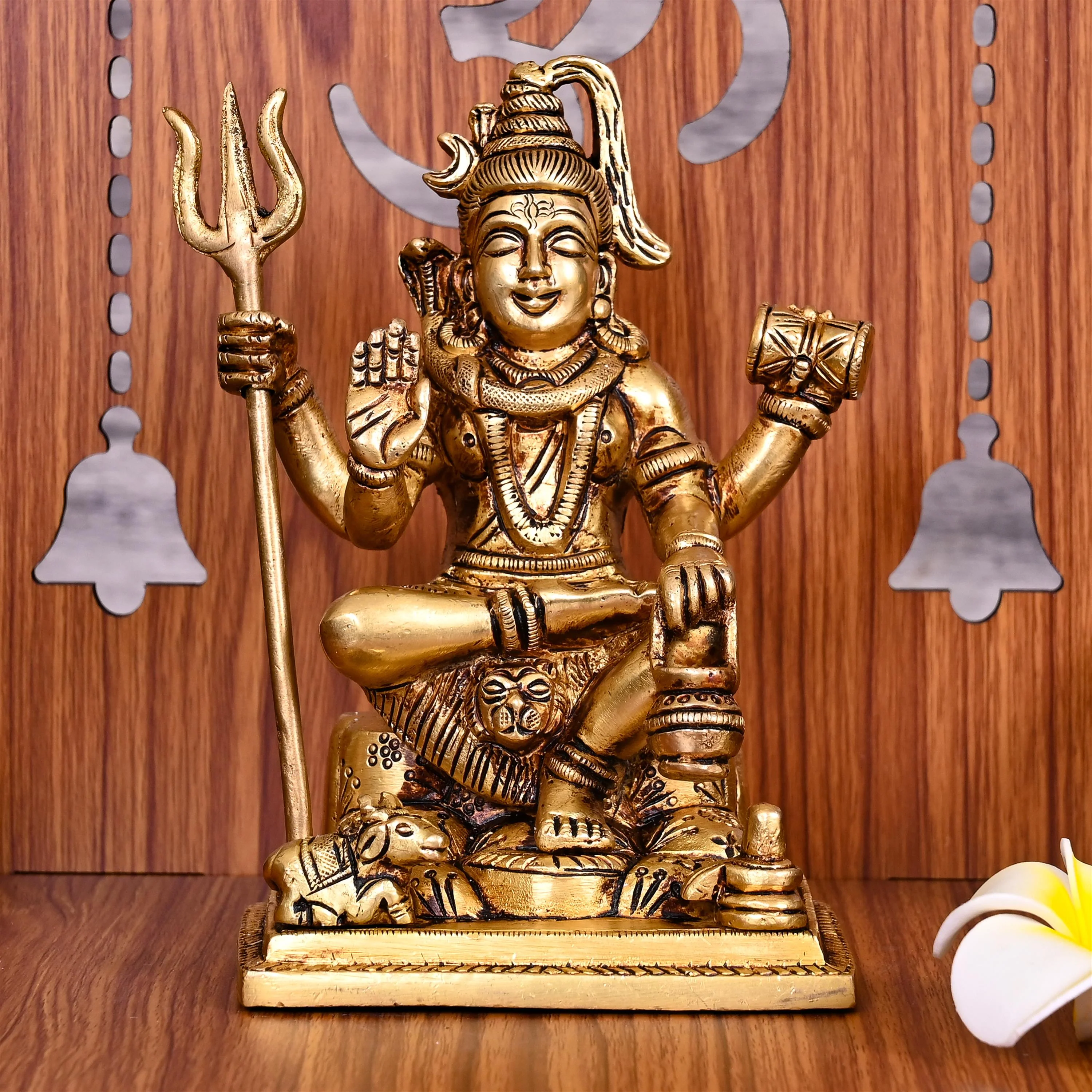 Brass Sitting Lord Shiva Idol (6.5 Inch)