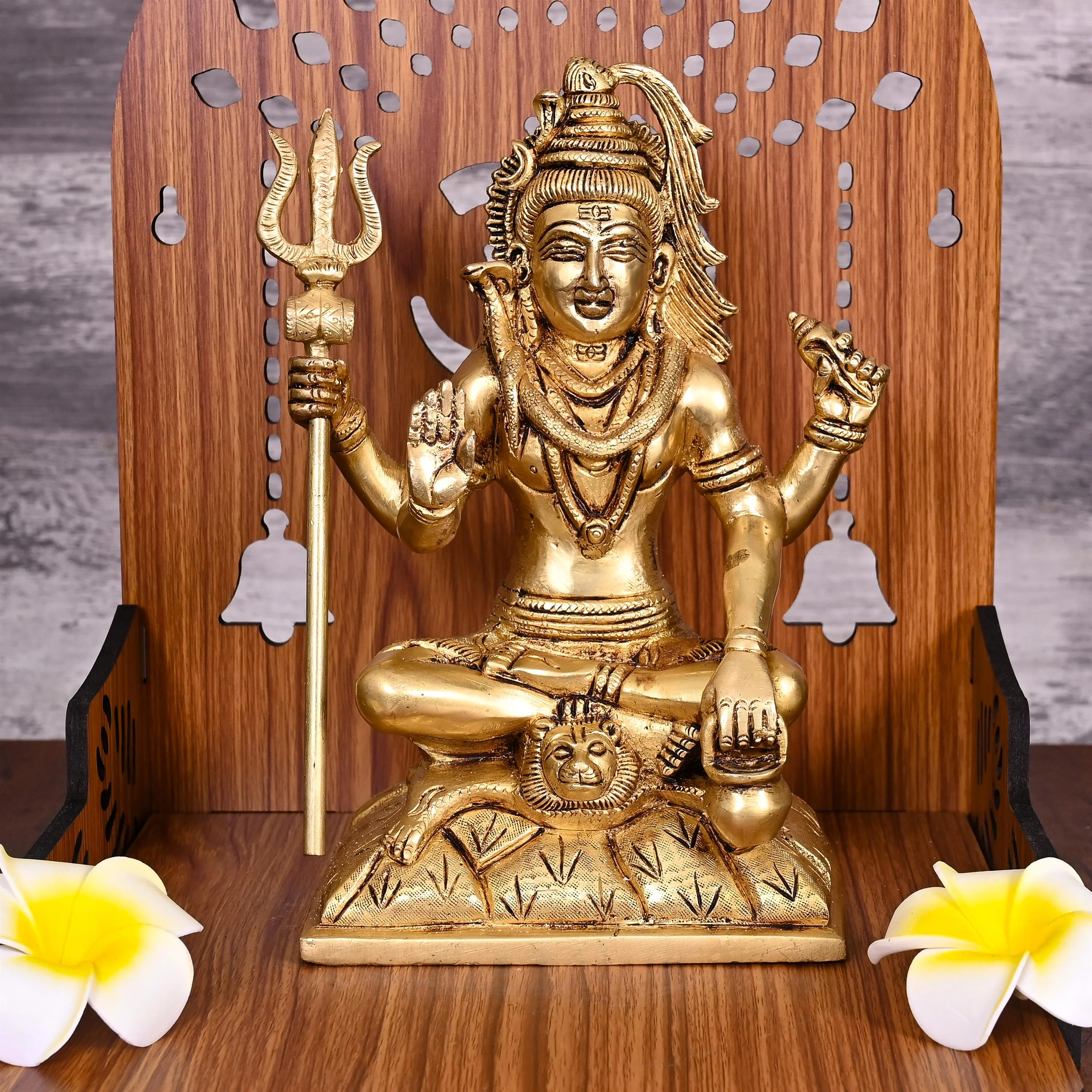 Brass Sitting Lord Shiva Idol Statue (8.5 Inch)