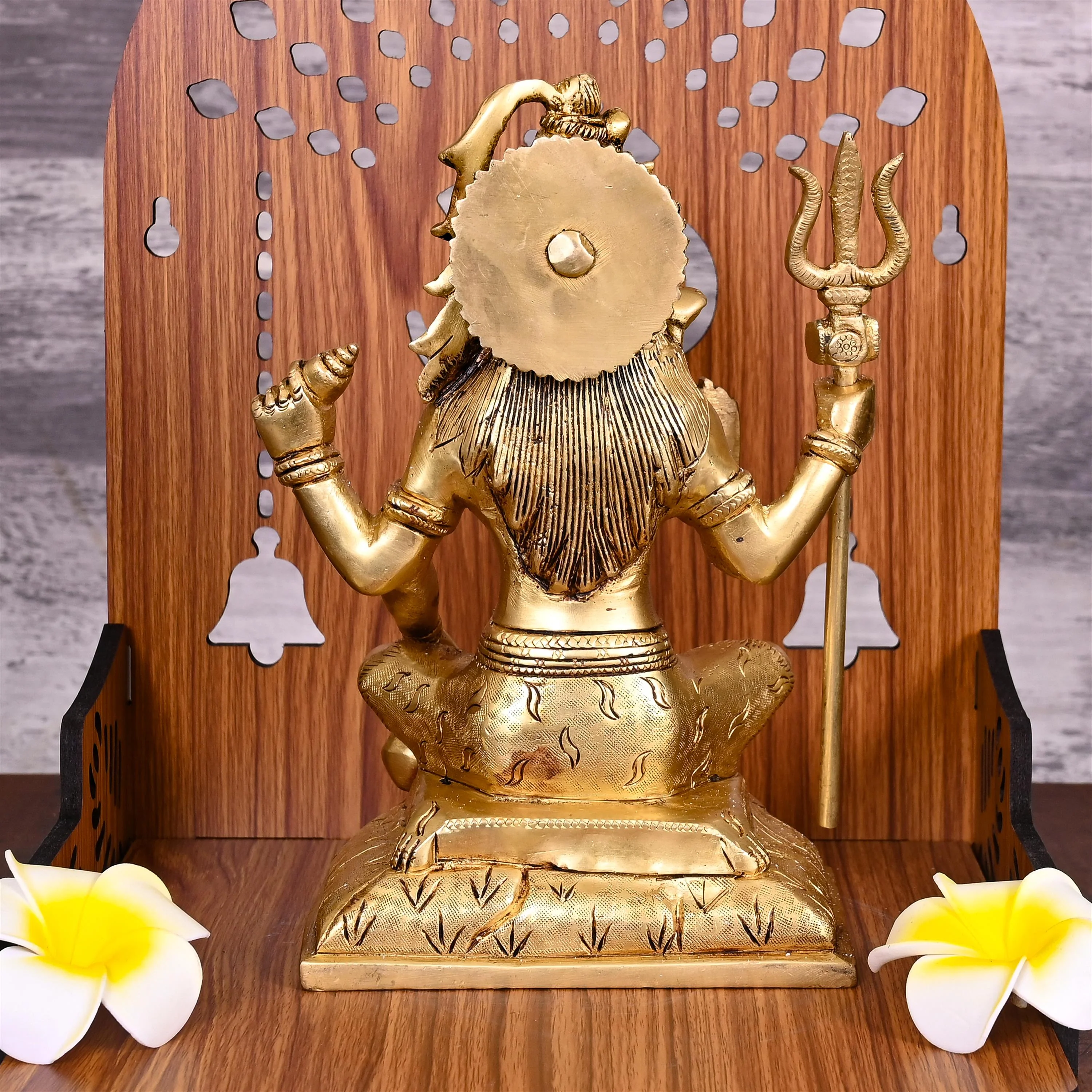 Brass Sitting Lord Shiva Idol Statue (8.5 Inch) - Image 3