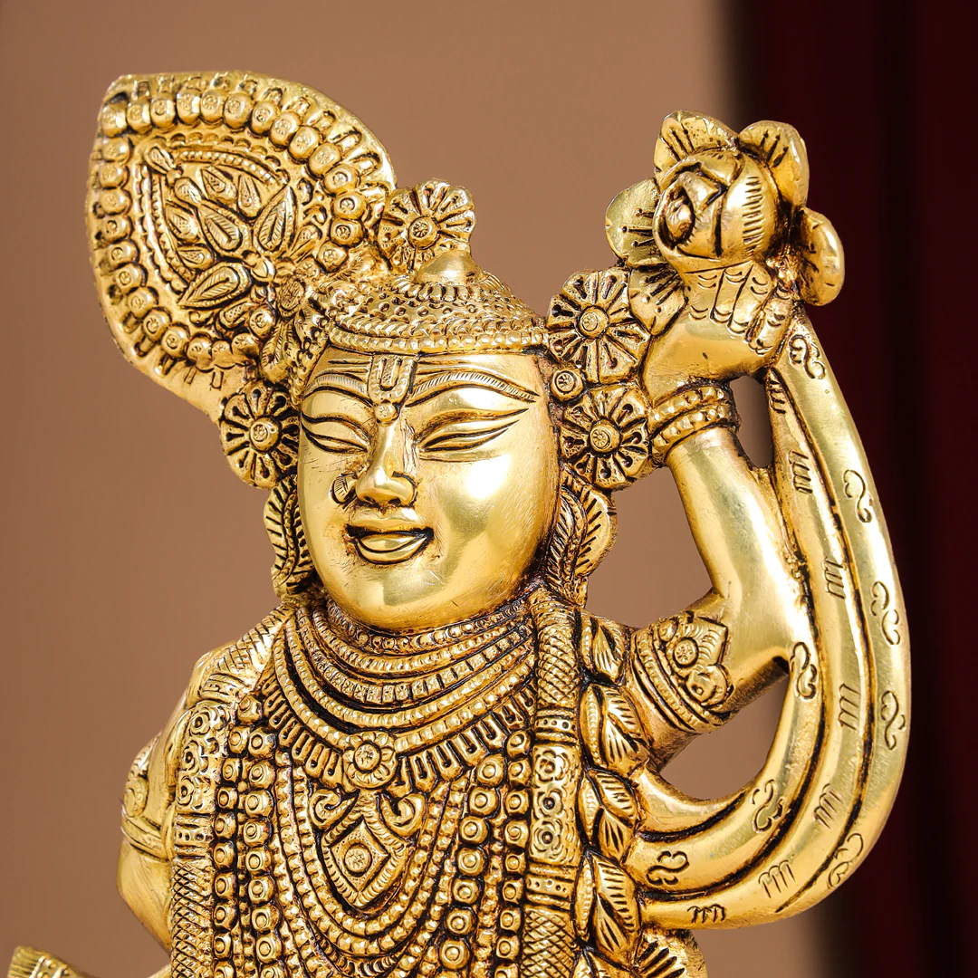Brass Lord Shrinathji Idol (13 Inch) - Image 6