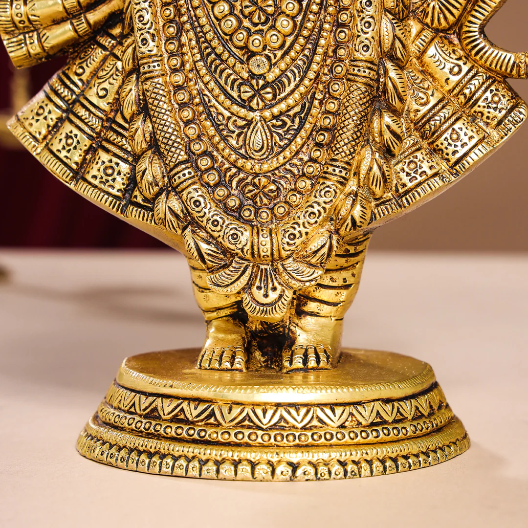 Brass Lord Shrinathji Idol (13 Inch) - Image 8