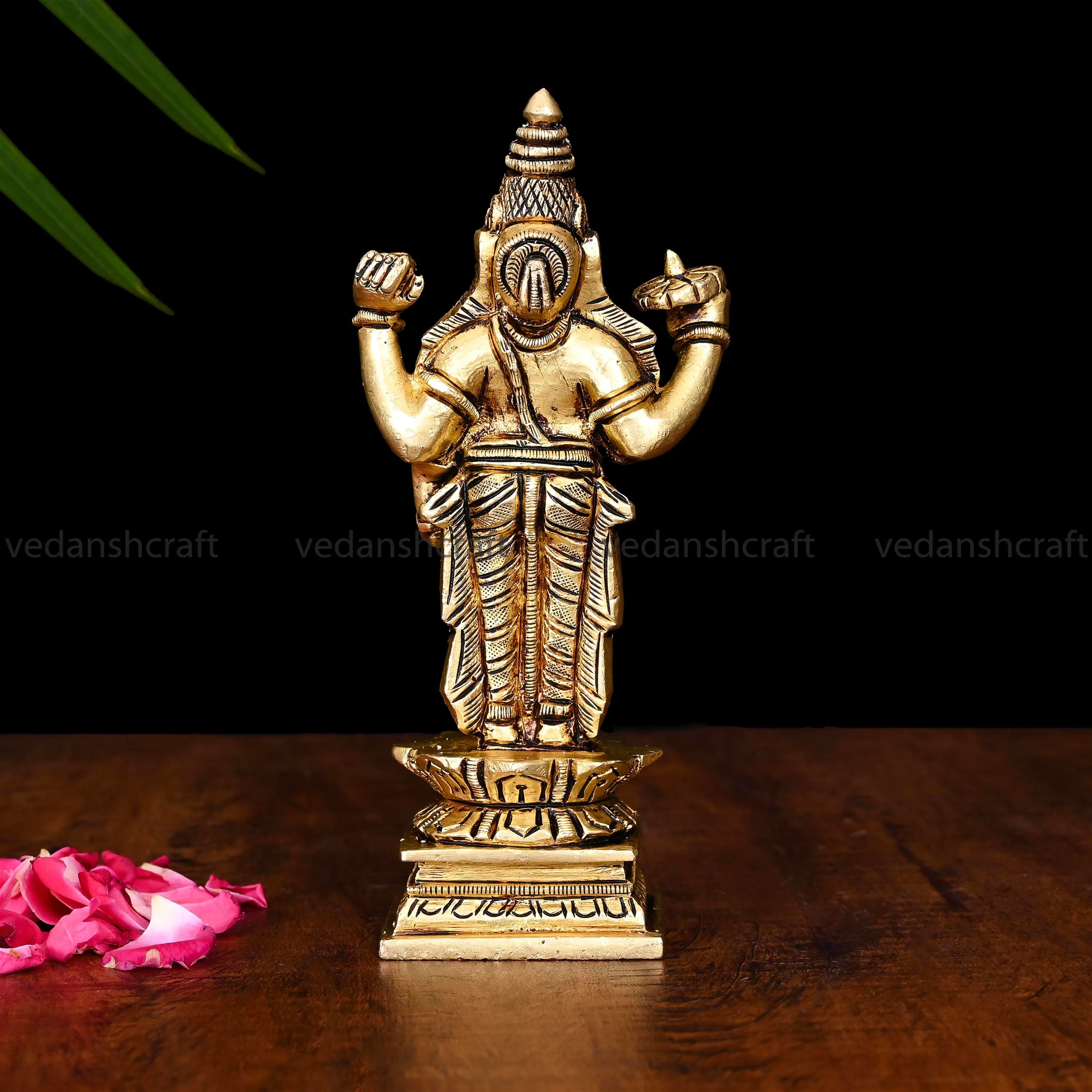 Brass Lord Vishnu Idol (7 Inch) - Image 8