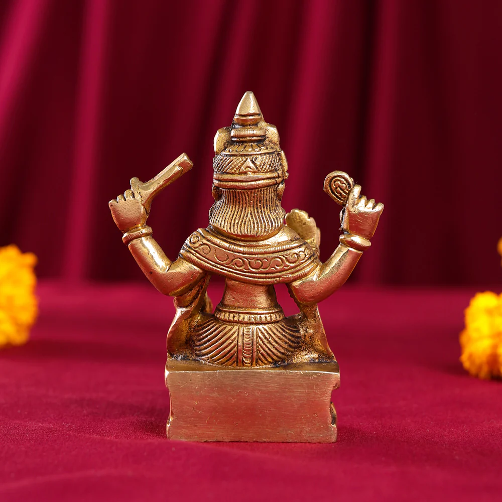 Brass Lord Vishwakarma Idol (4.5 Inch) - Image 4