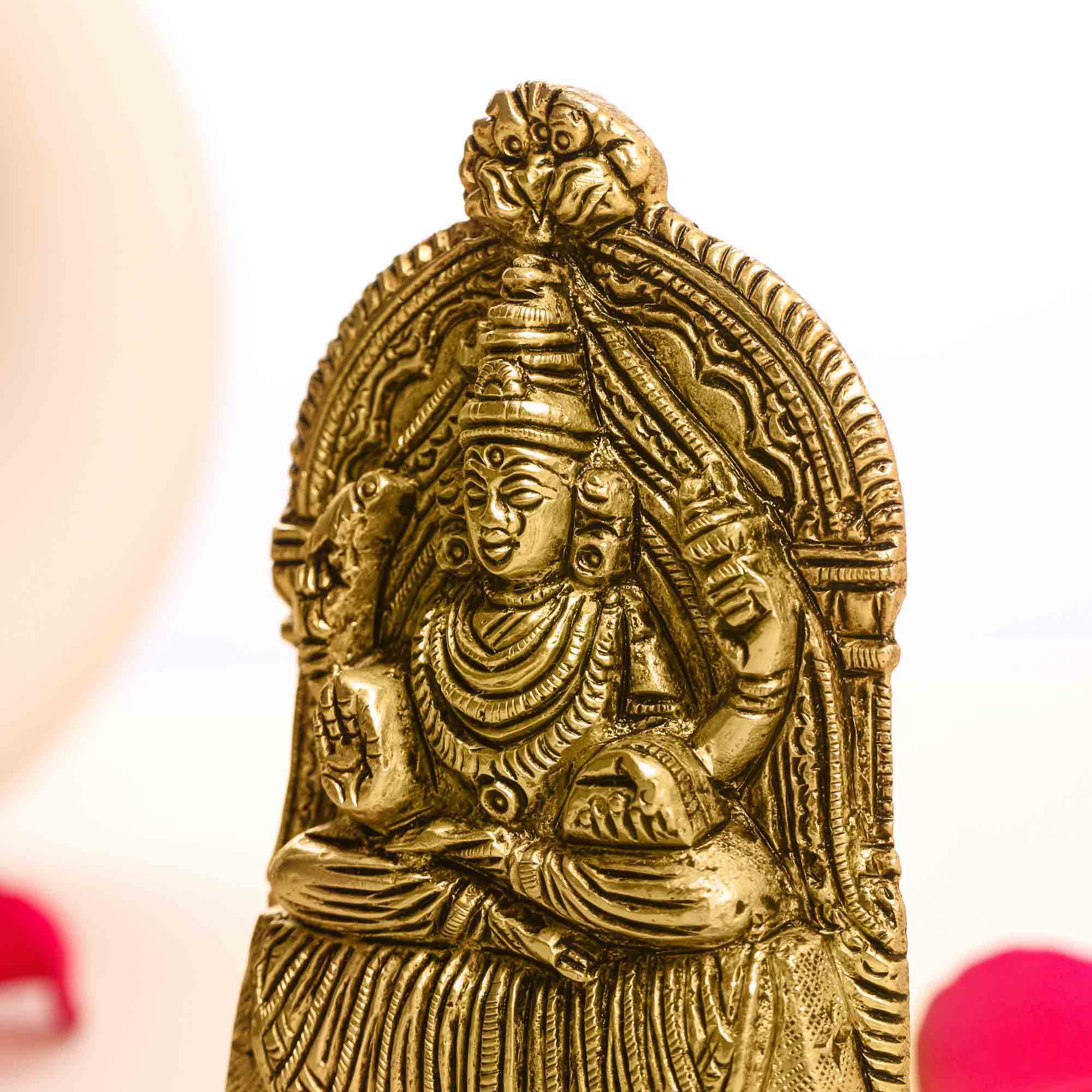 Brass Madurai Meenakshi Devi Idol (4 Inch) - Image 3
