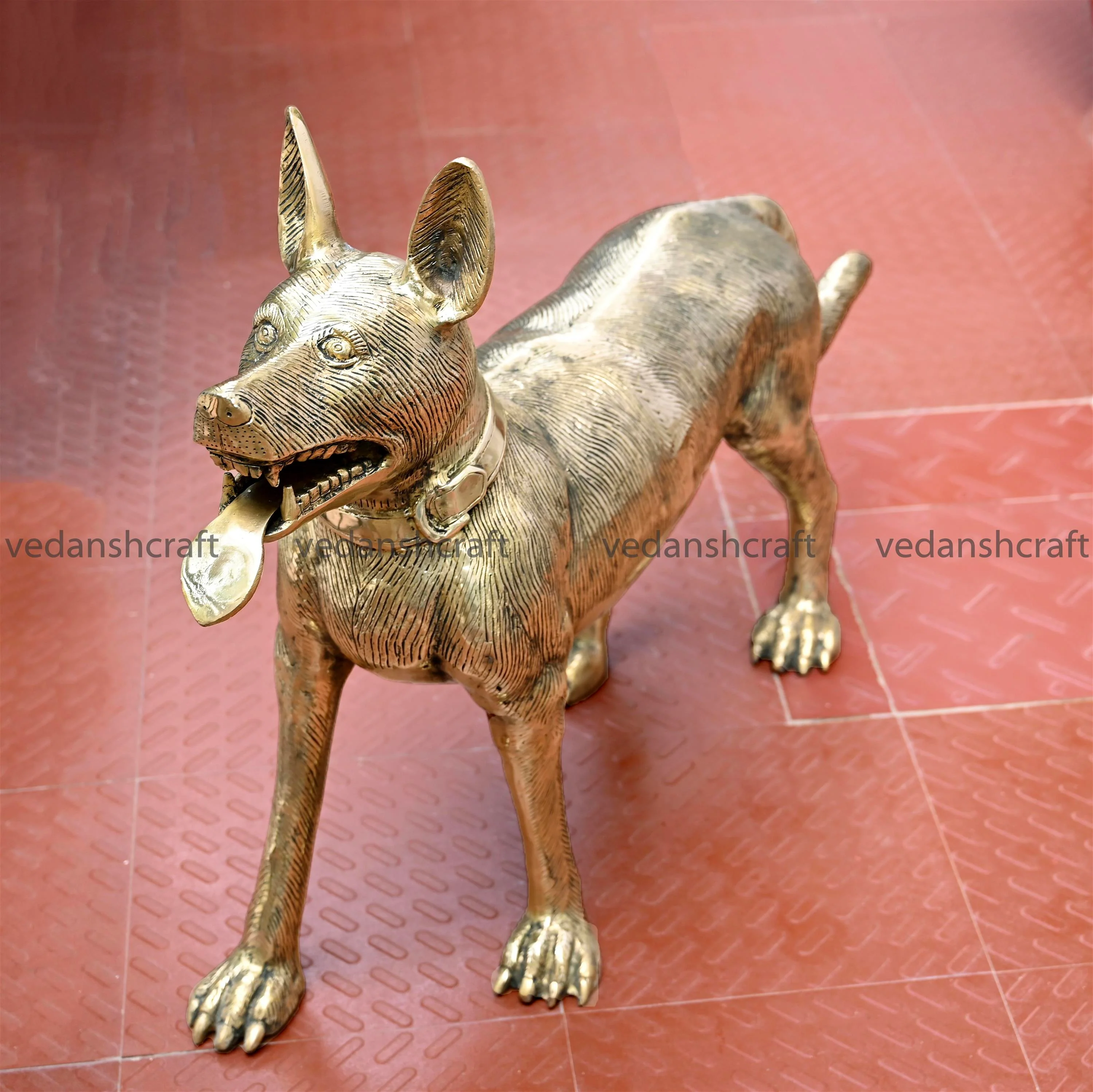 Brass Majestic Dog Figurine (24.5 Inch) - Image 3