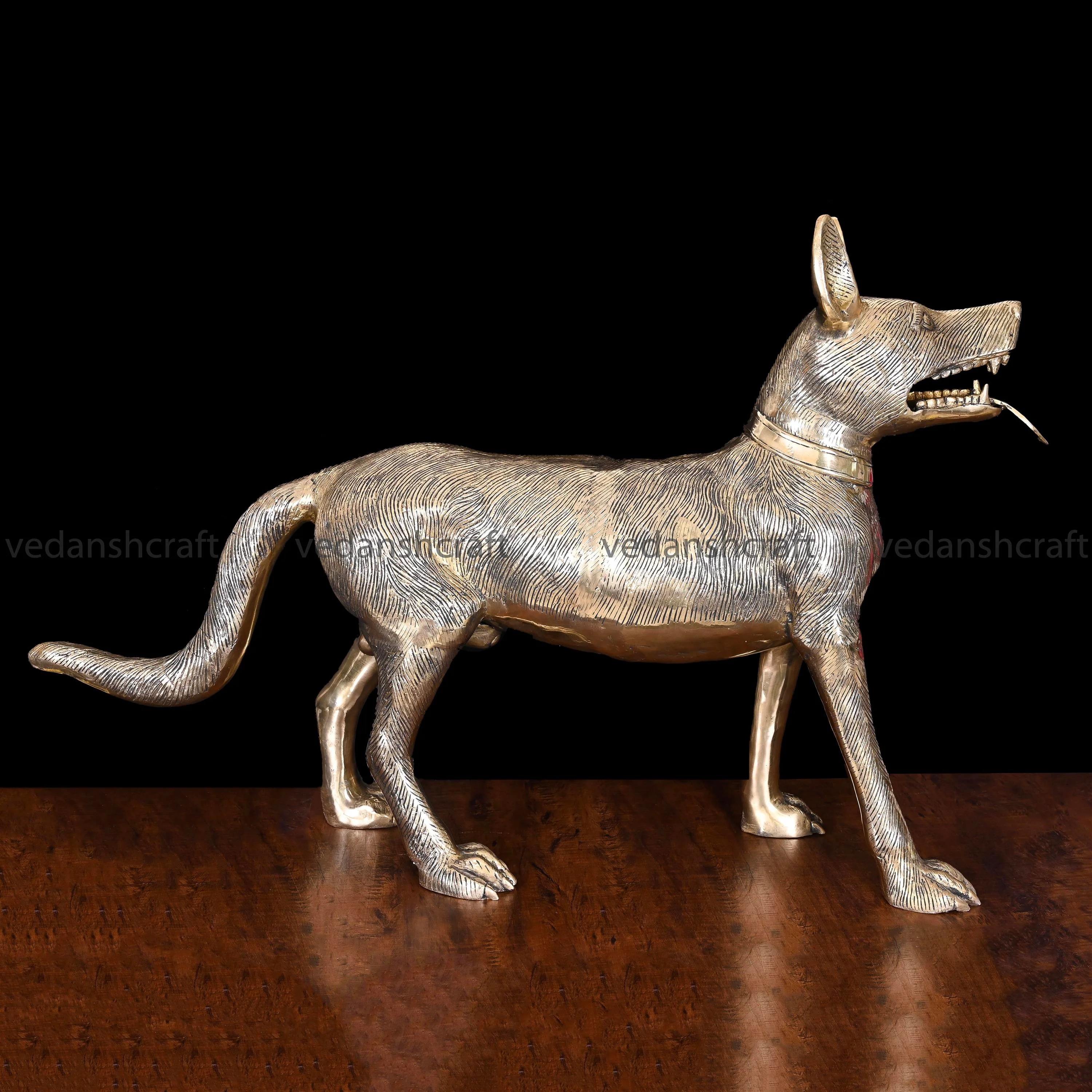 Brass Majestic Dog Figurine (24.5 Inch) - Image 4