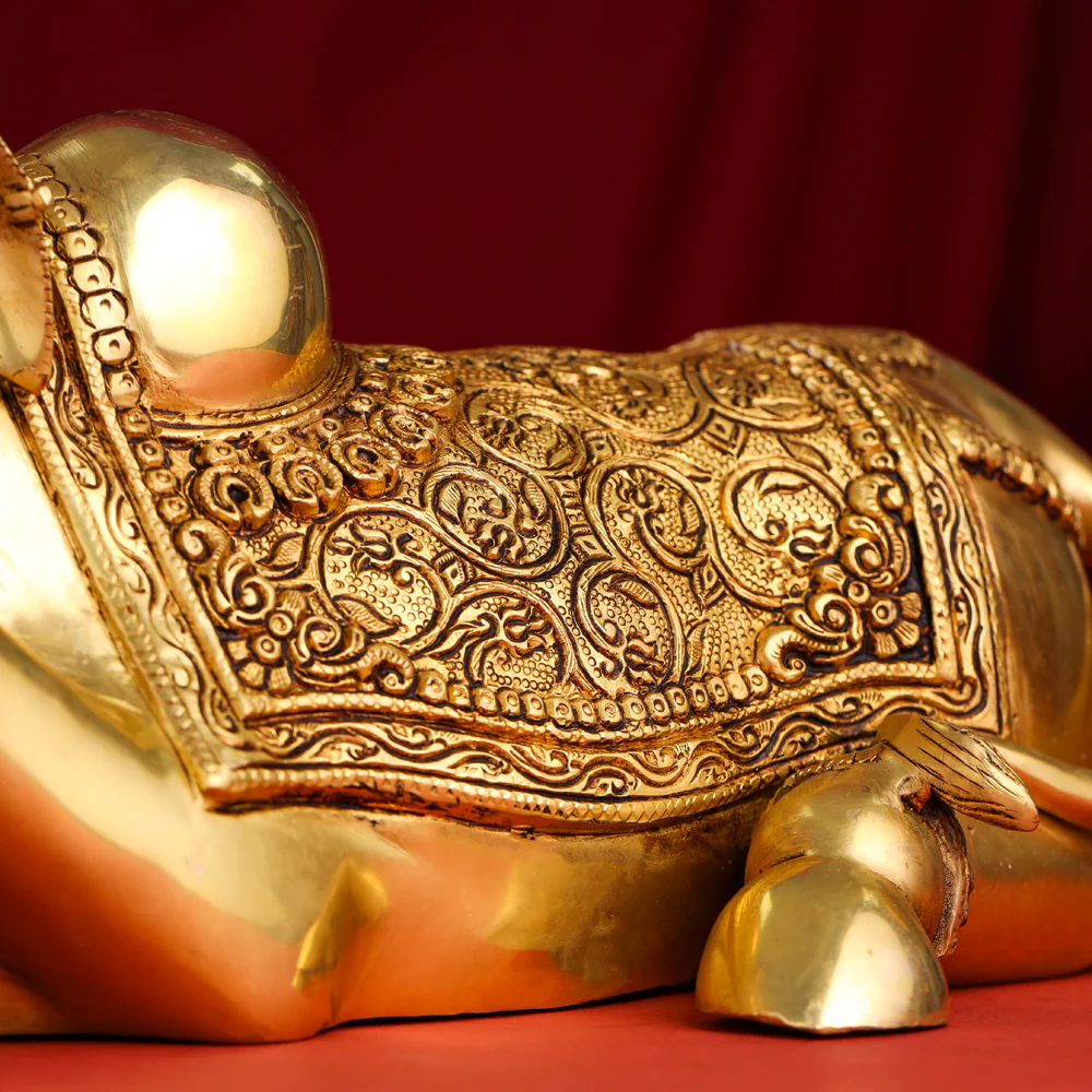 Brass Majestic Nandi Idol (9 Inch) - Image 6