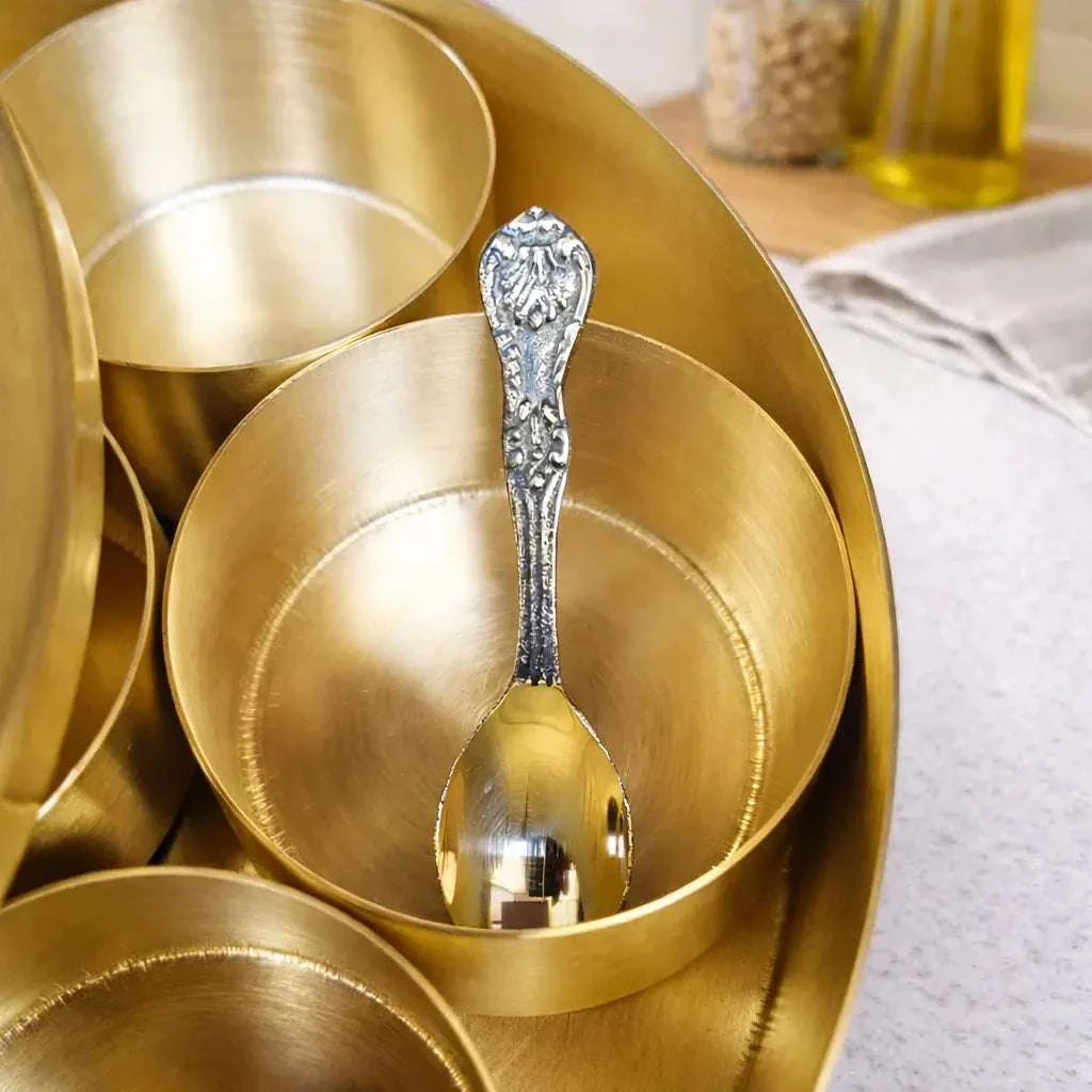 Brass Matt Finish Masala Daani / Spice Box (2.5 Inch) - Image 3