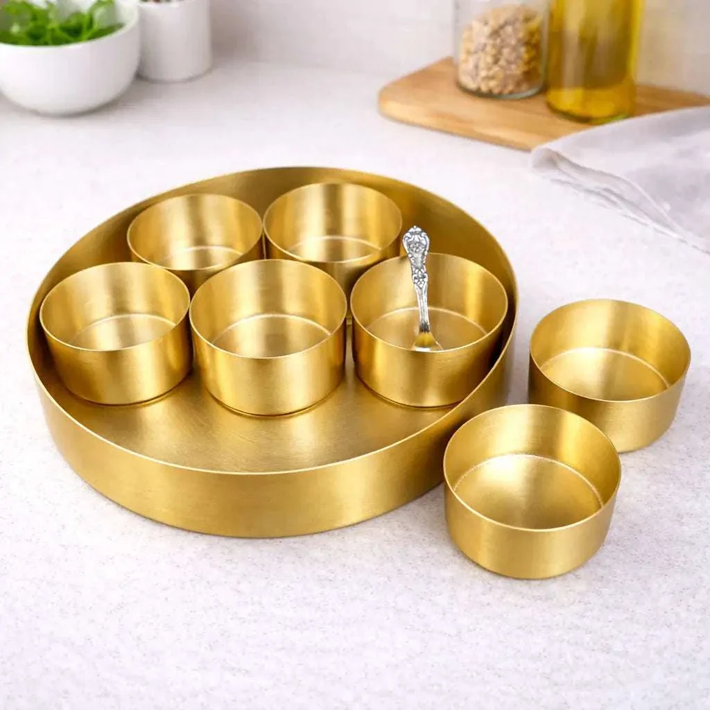 Brass Matt Finish Masala Daani / Spice Box (2.5 Inch) - Image 4