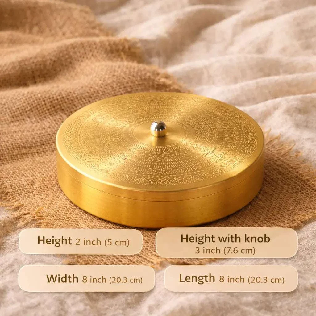 Brass Matt Finish Masala Daani / Spice Box (2.5 Inch) - Image 5