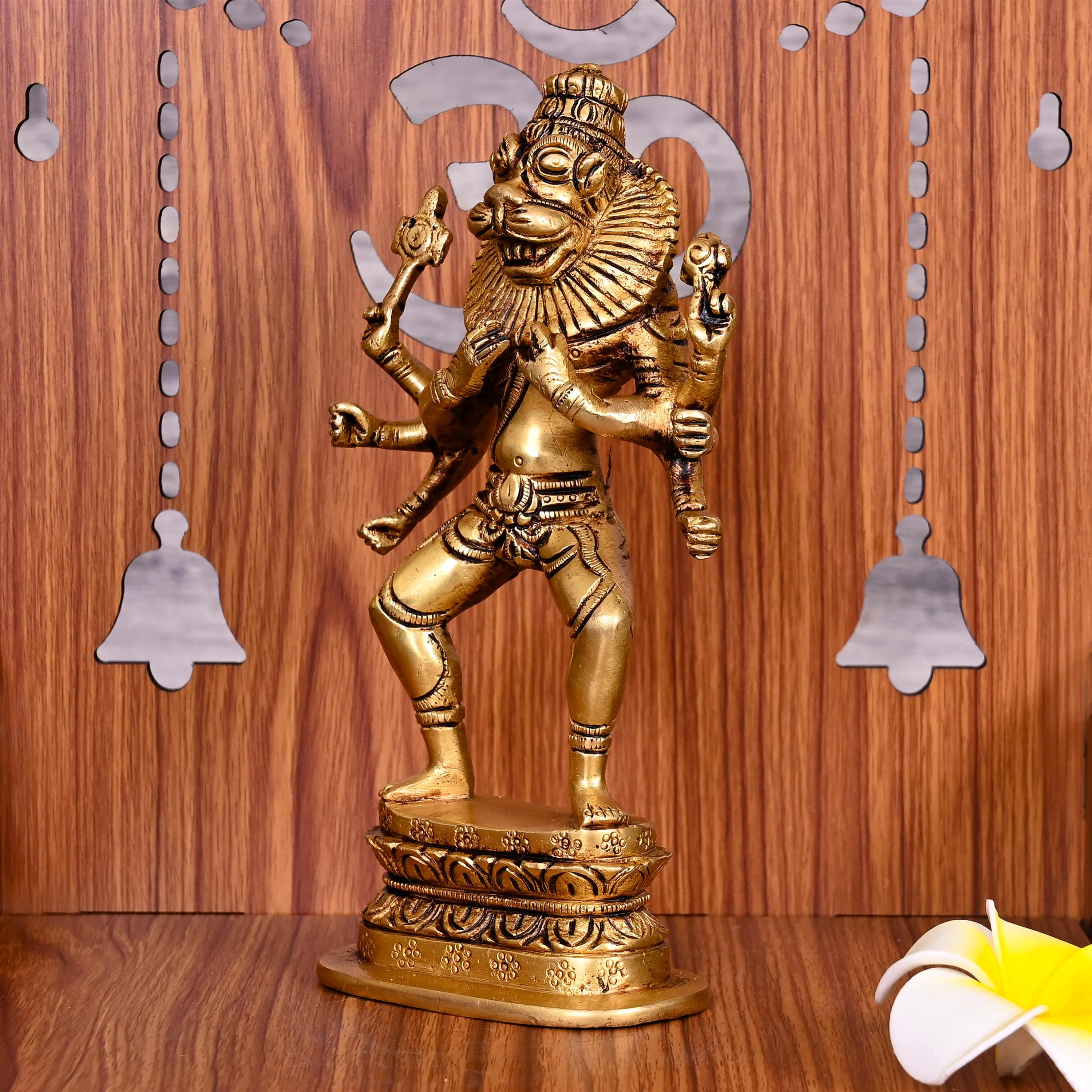 Brass Mayapur Narasimha Avatar Idol (7.5 Inch) - Image 2
