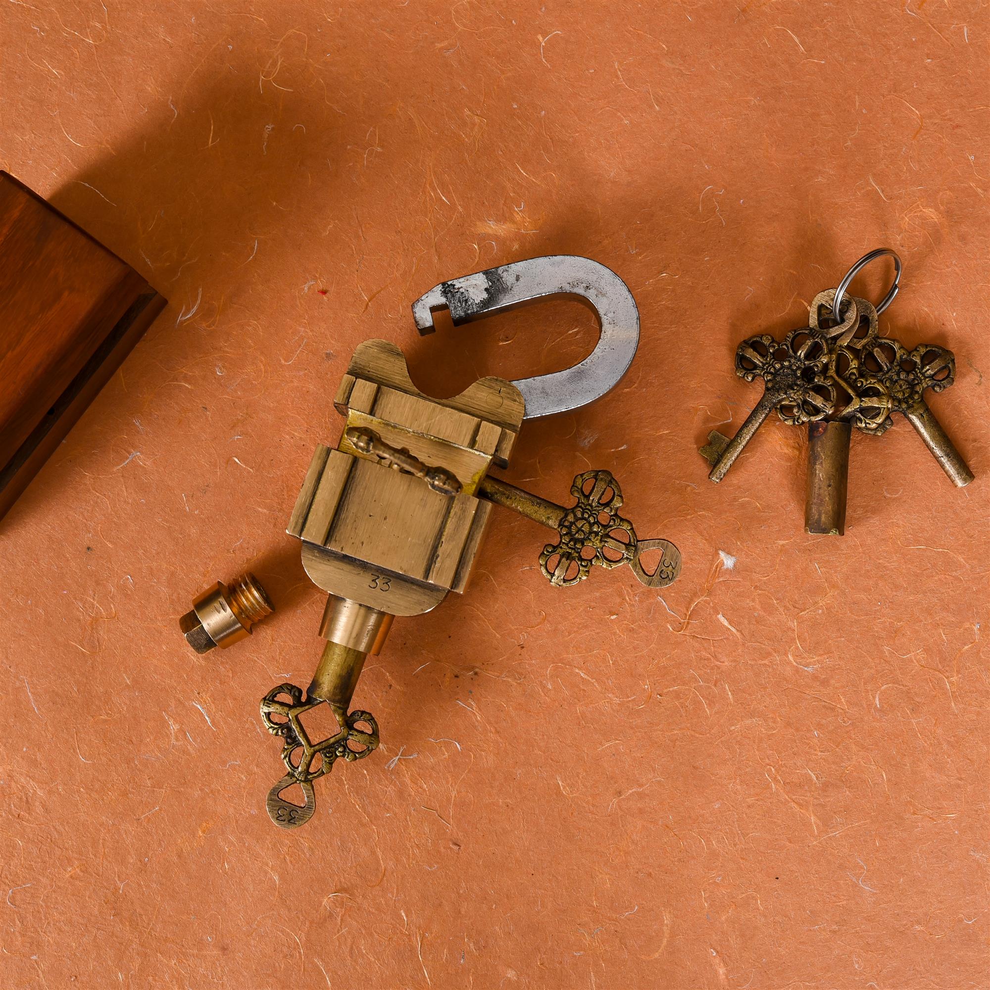 Brass Mystery Door Lock (5 Inch) - Image 2