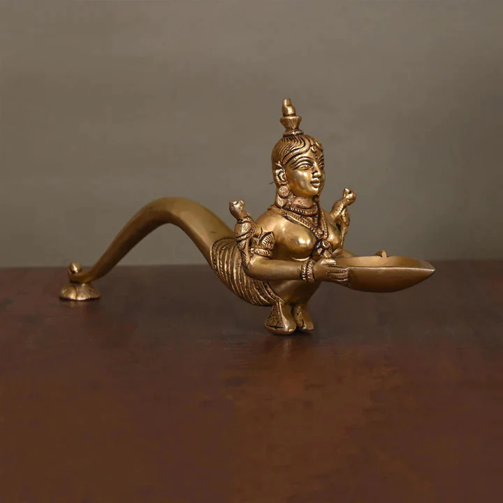 Brass Naag Kanya Pooja Spoon (10 Inch)