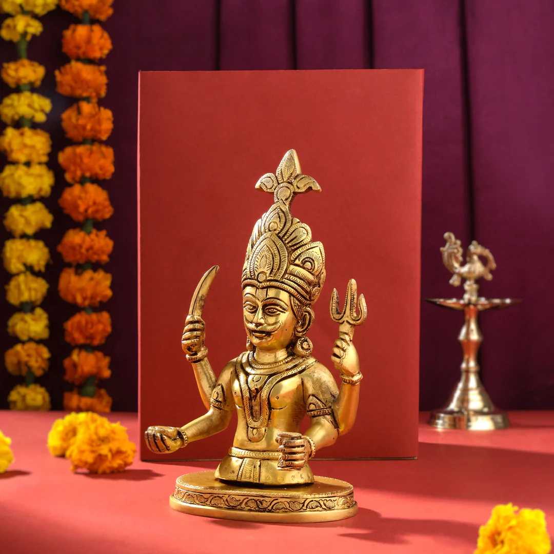 Brass Nakoda Bhairav Idol (9 Inch) - Image 3