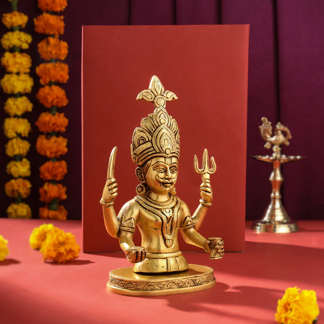 Brass Nakoda Bhairav Idol (9 Inch) - Image 5