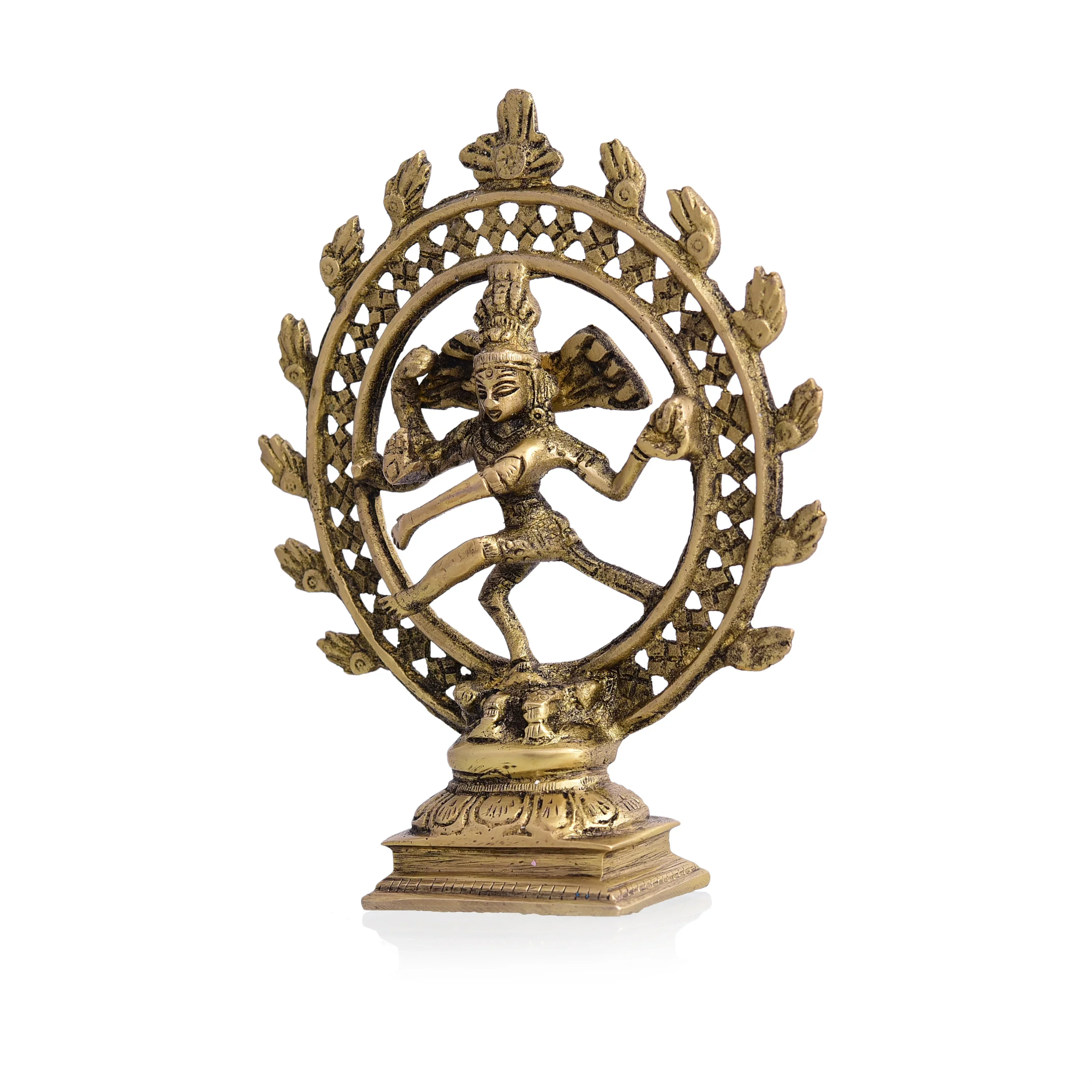 Brass Nataraja Dancing Shiva (6 Inch) - Image 4
