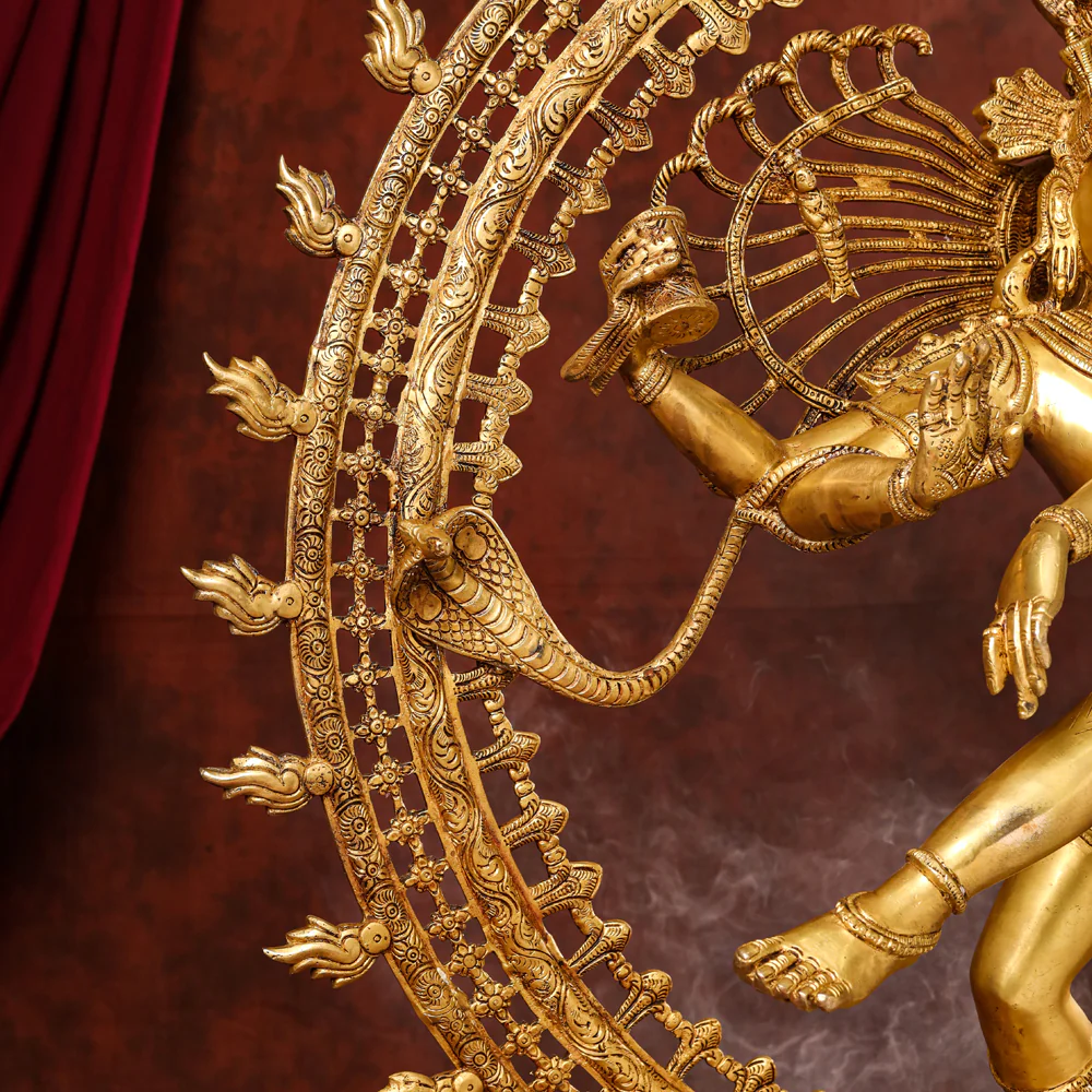 Brass Nataraja Dancing Shiva Statue (47 Inch) - Image 7