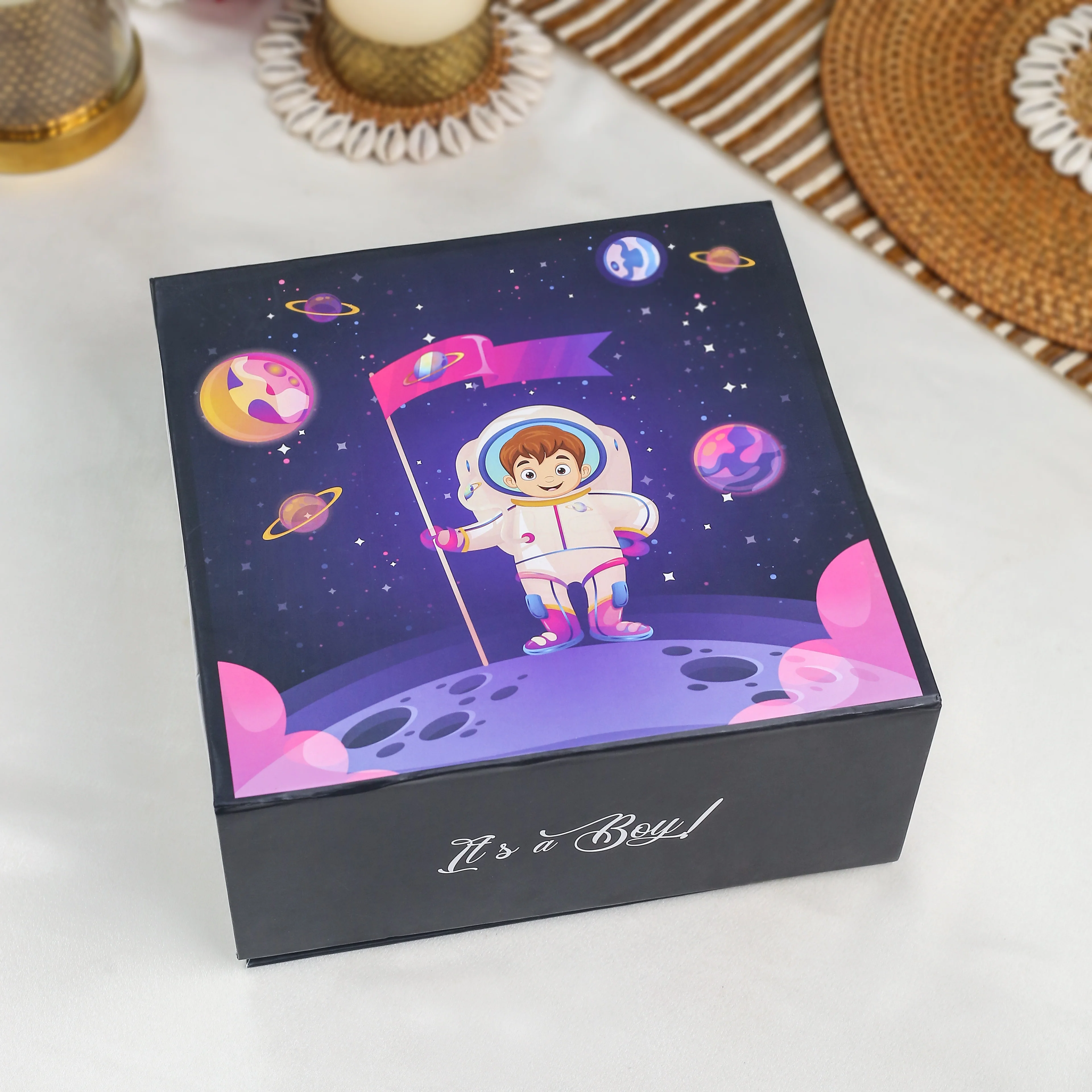 Brass Aeroplane & Car New Born Gift Box Hamper - Image 4