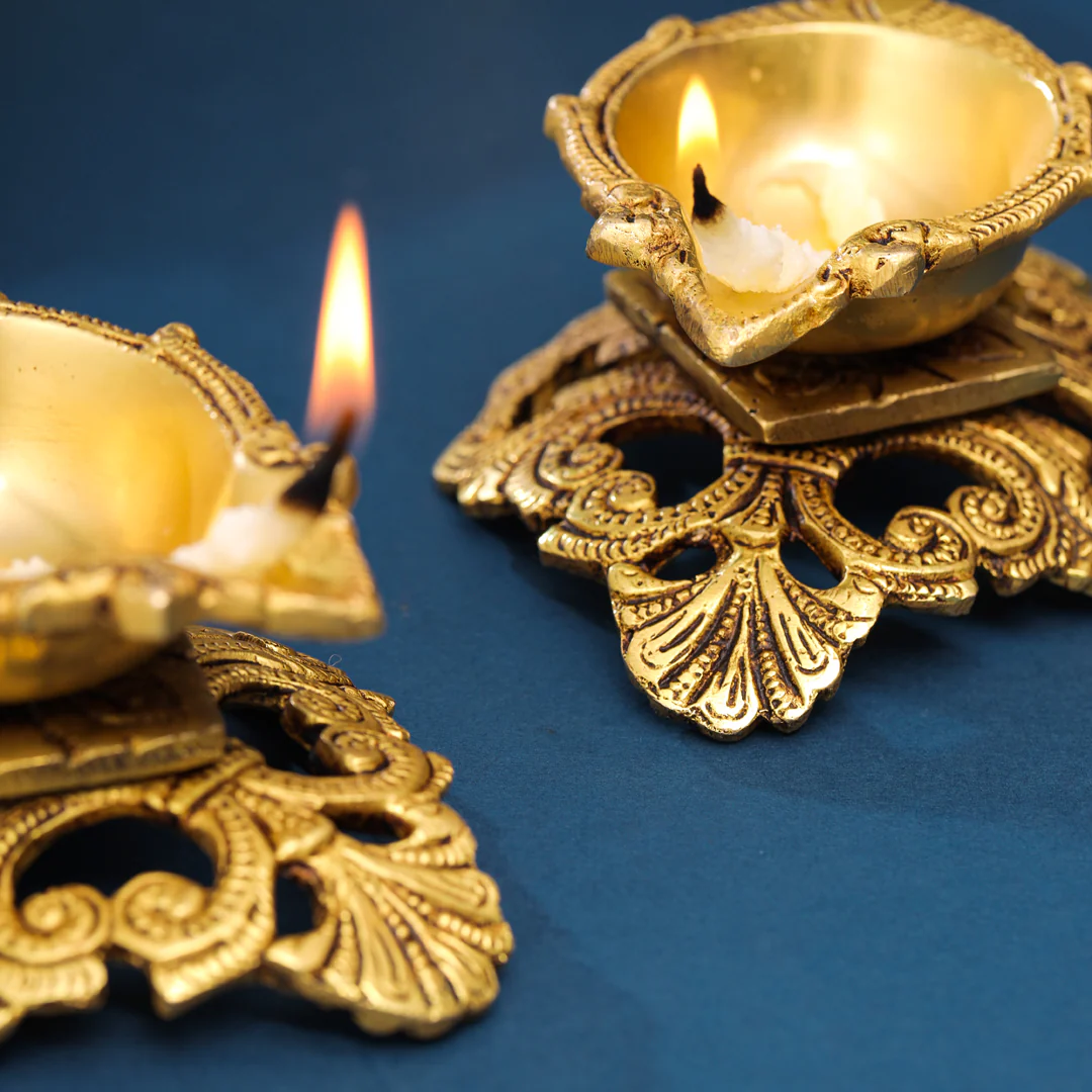 Brass Oil Diya Pair (2.5 Inch) - Image 3