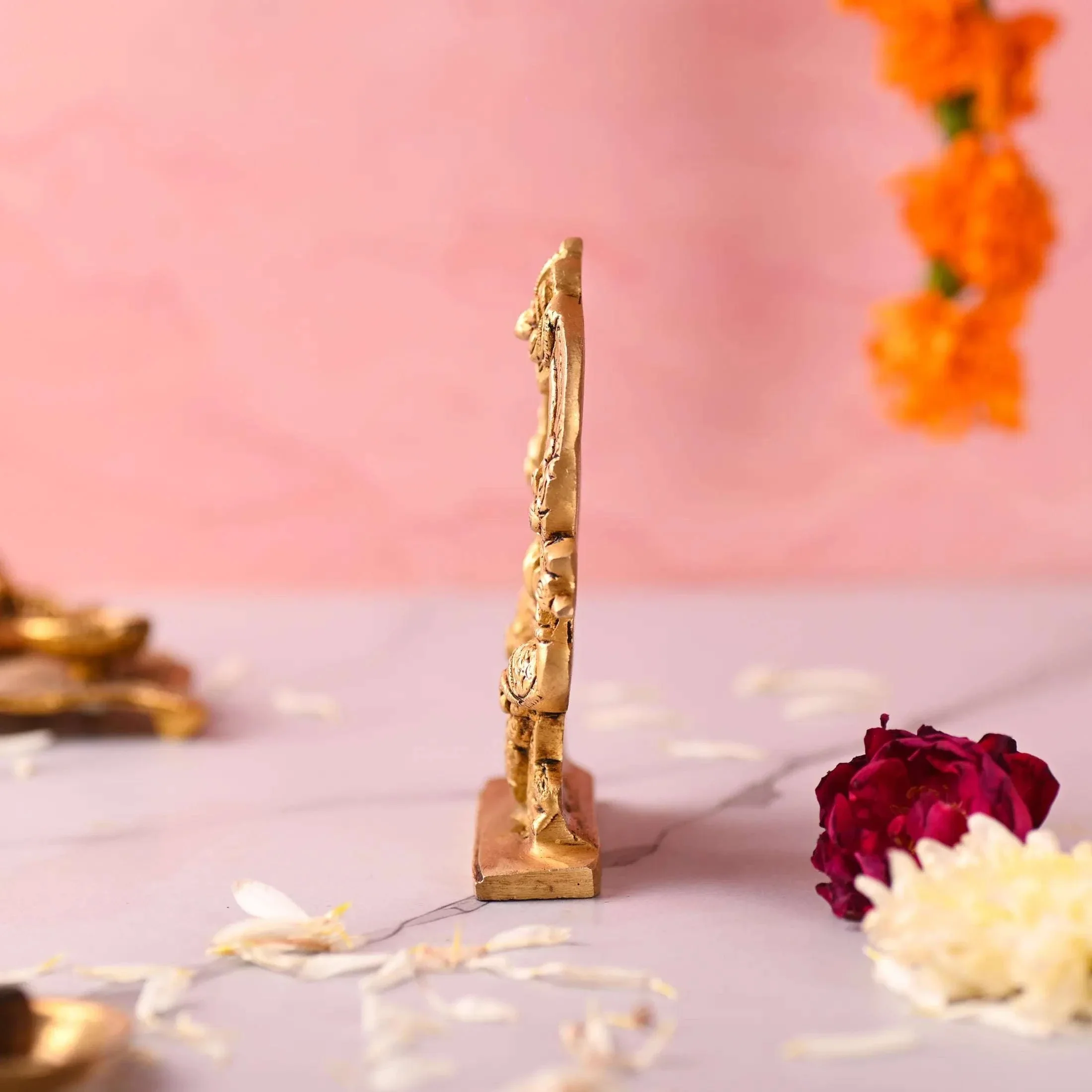 Brass Murugan Vel Arch with Peacock (4.5 inch) - Image 3