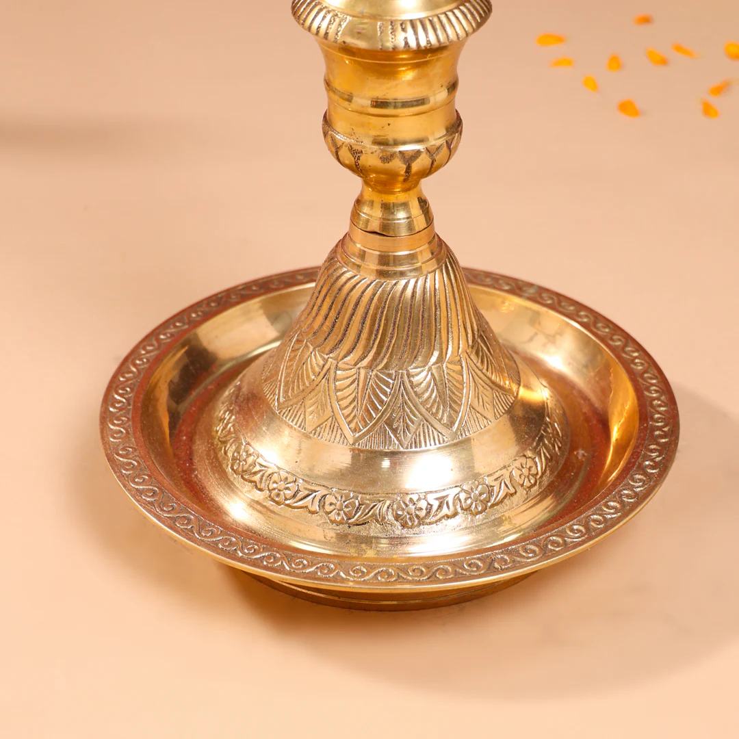 Brass Peacock Mahabharat/Samai Lamp (46 Inch) - Image 7