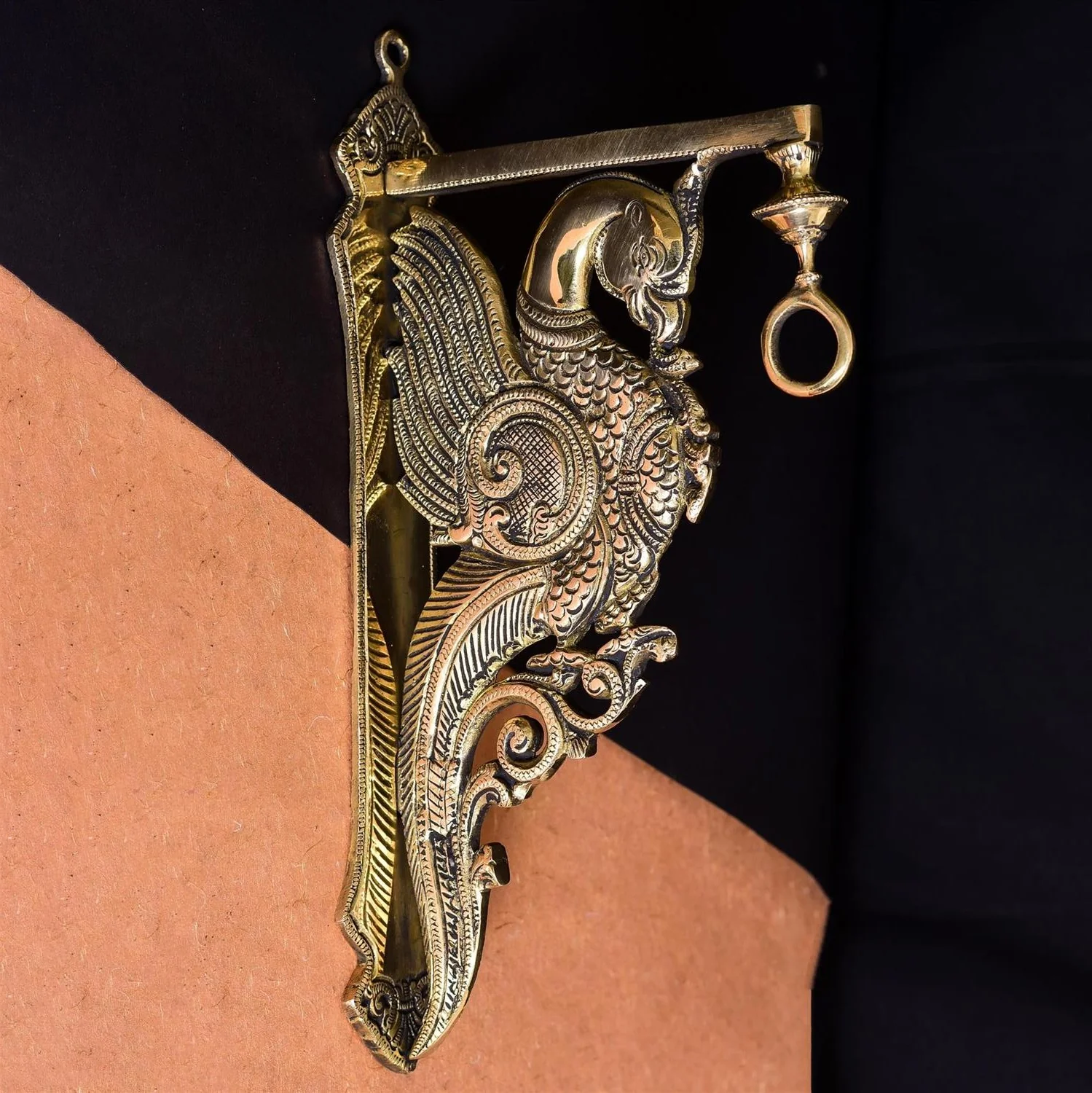 Brass Peacock Wall Mount Bracket - Image 3