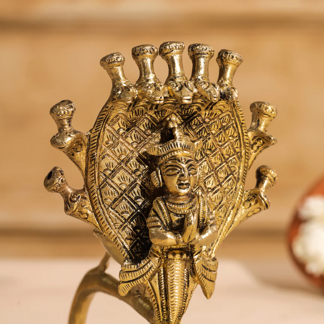 Brass Pooja Aarti Diya - Image 20