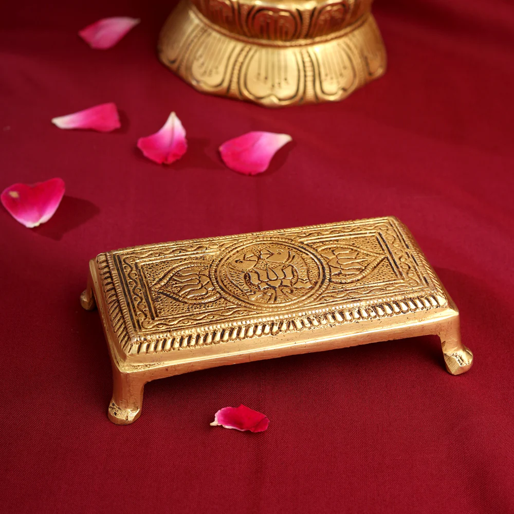 Brass Pooja Chowki (4.5 Inch)