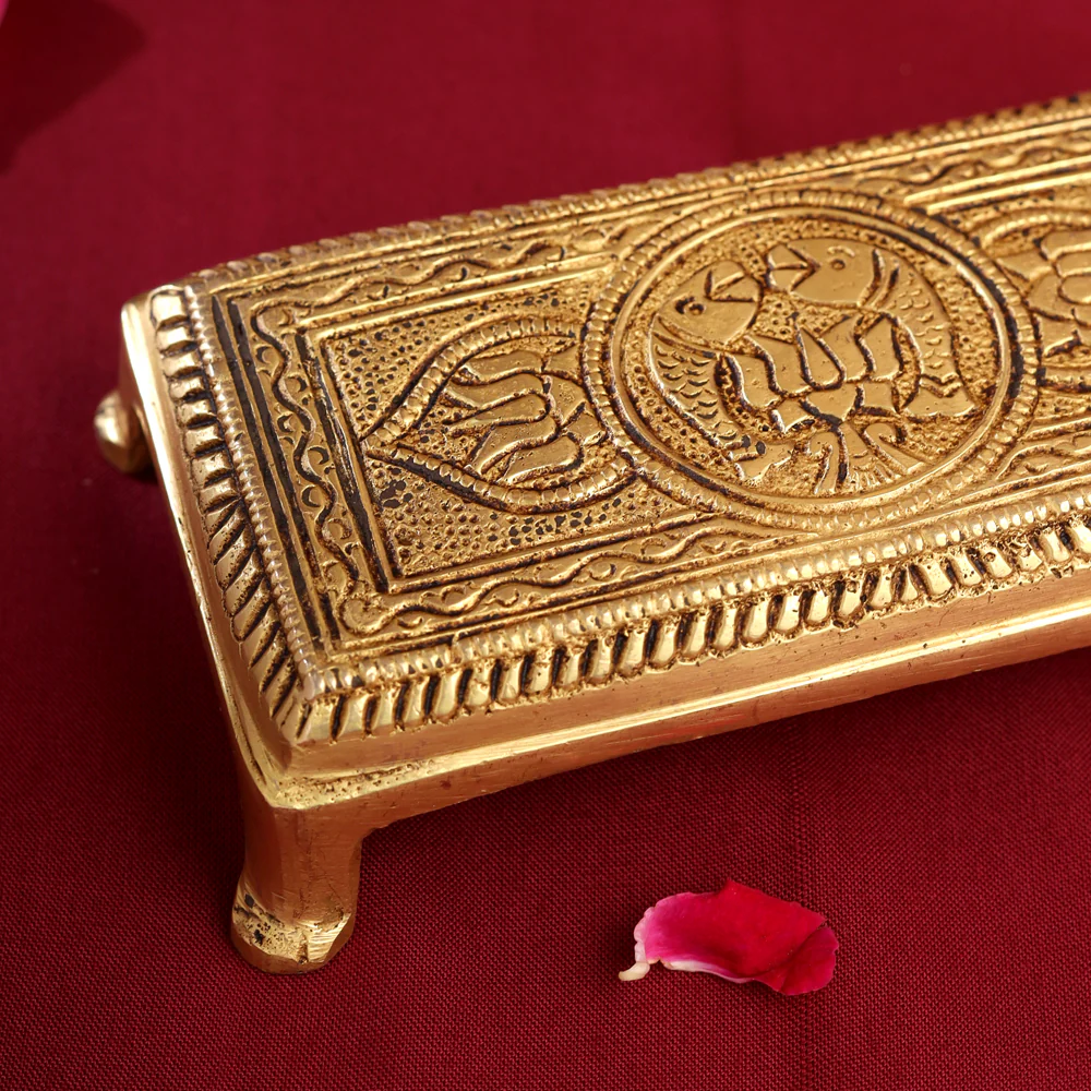 Brass Pooja Chowki (4.5 Inch) - Image 3