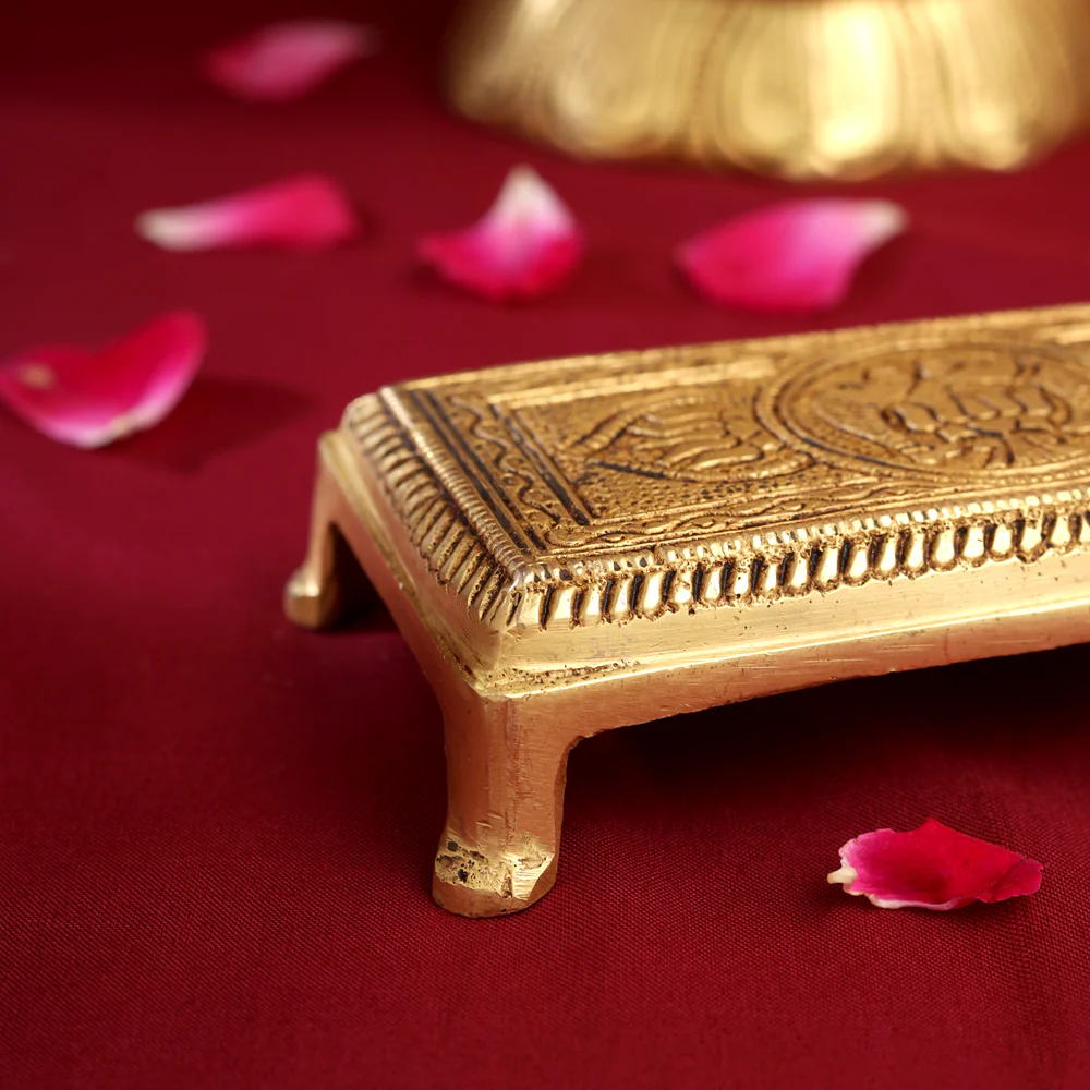 Brass Pooja Chowki (4.5 Inch) - Image 4
