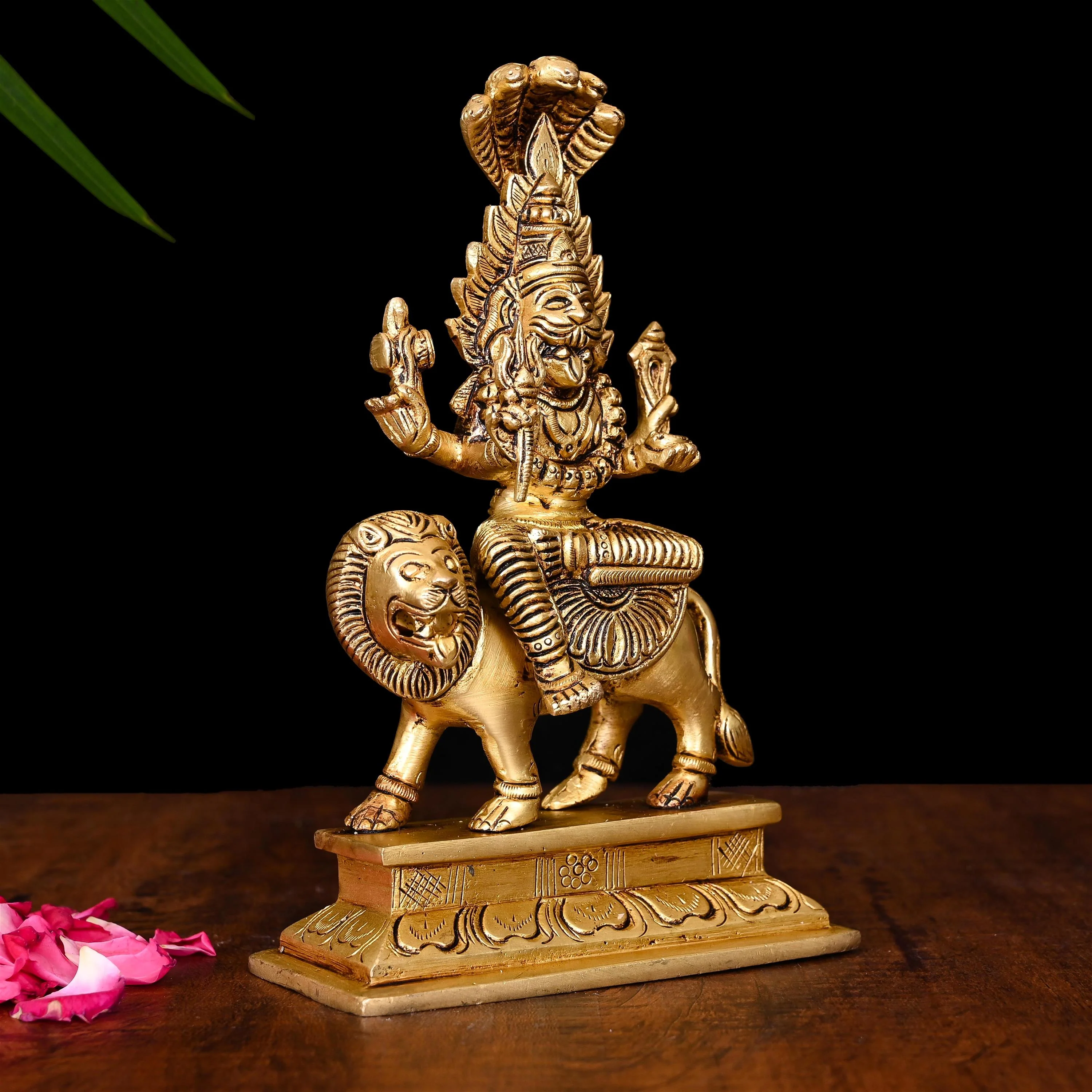 Brass Pratyangira Devi Idol (7 Inch) - Image 3