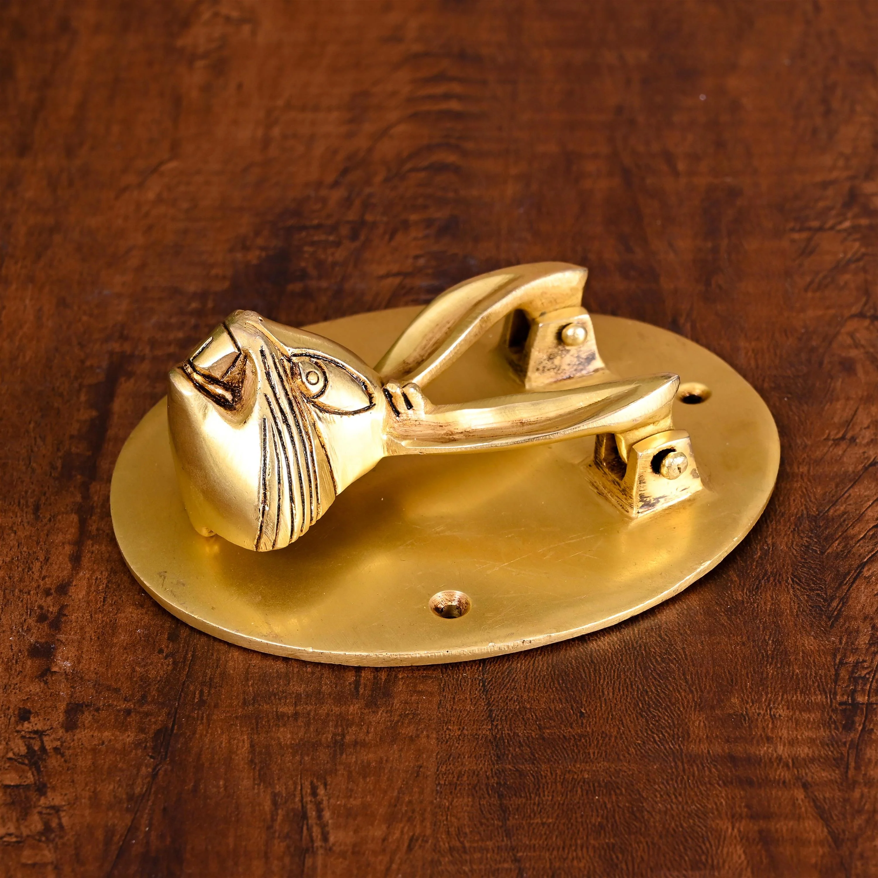 Brass Rabbit Face Door Knocker (5 Inch) - Image 2