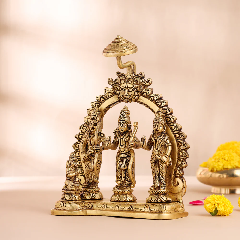 Brass Ram Darbar Statue (10.5 Inch) - Image 2