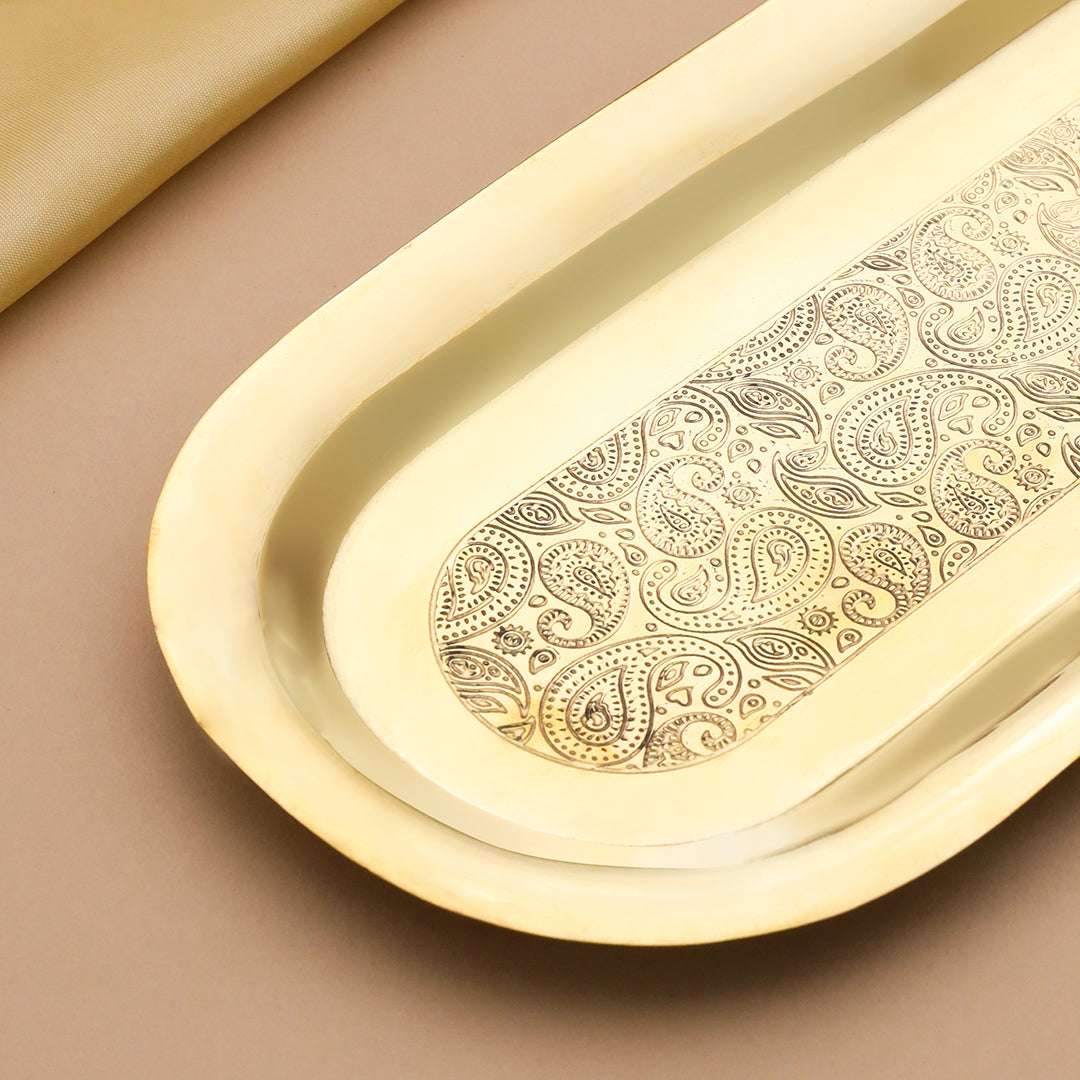 Brass Rectangular Serving Tray - Image 2