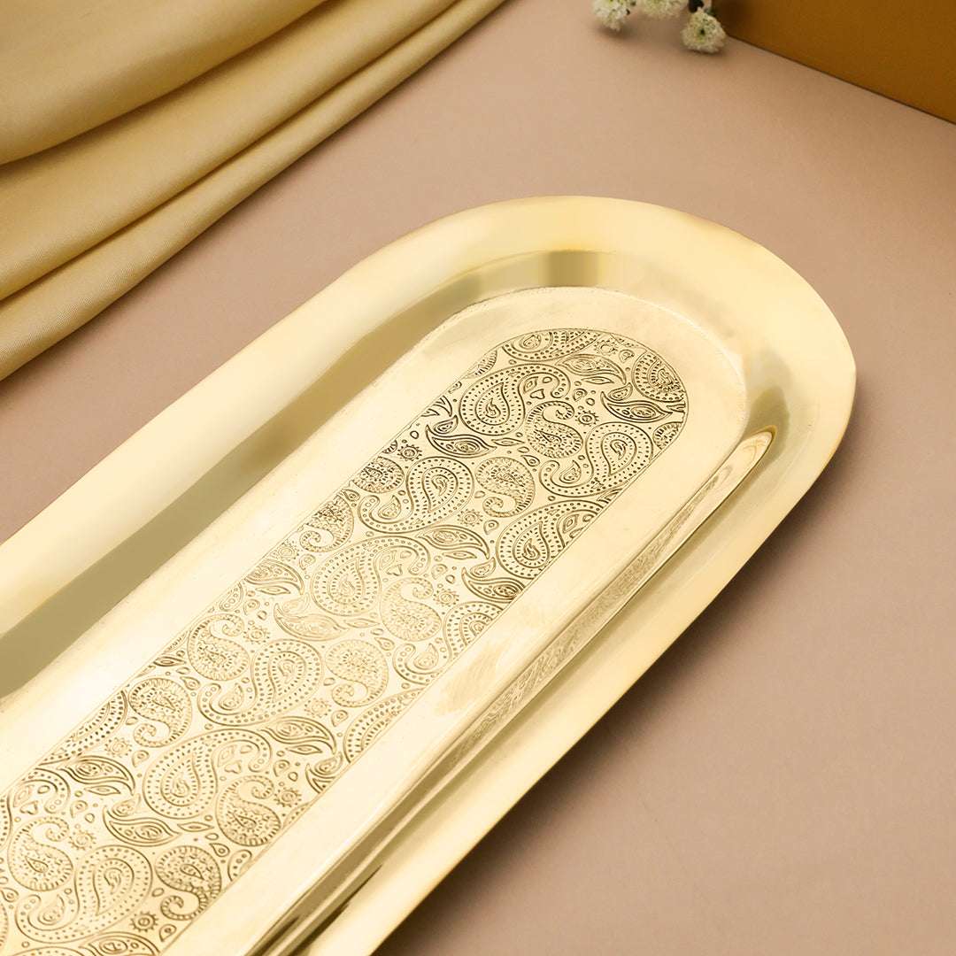 Brass Rectangular Serving Tray - Image 3