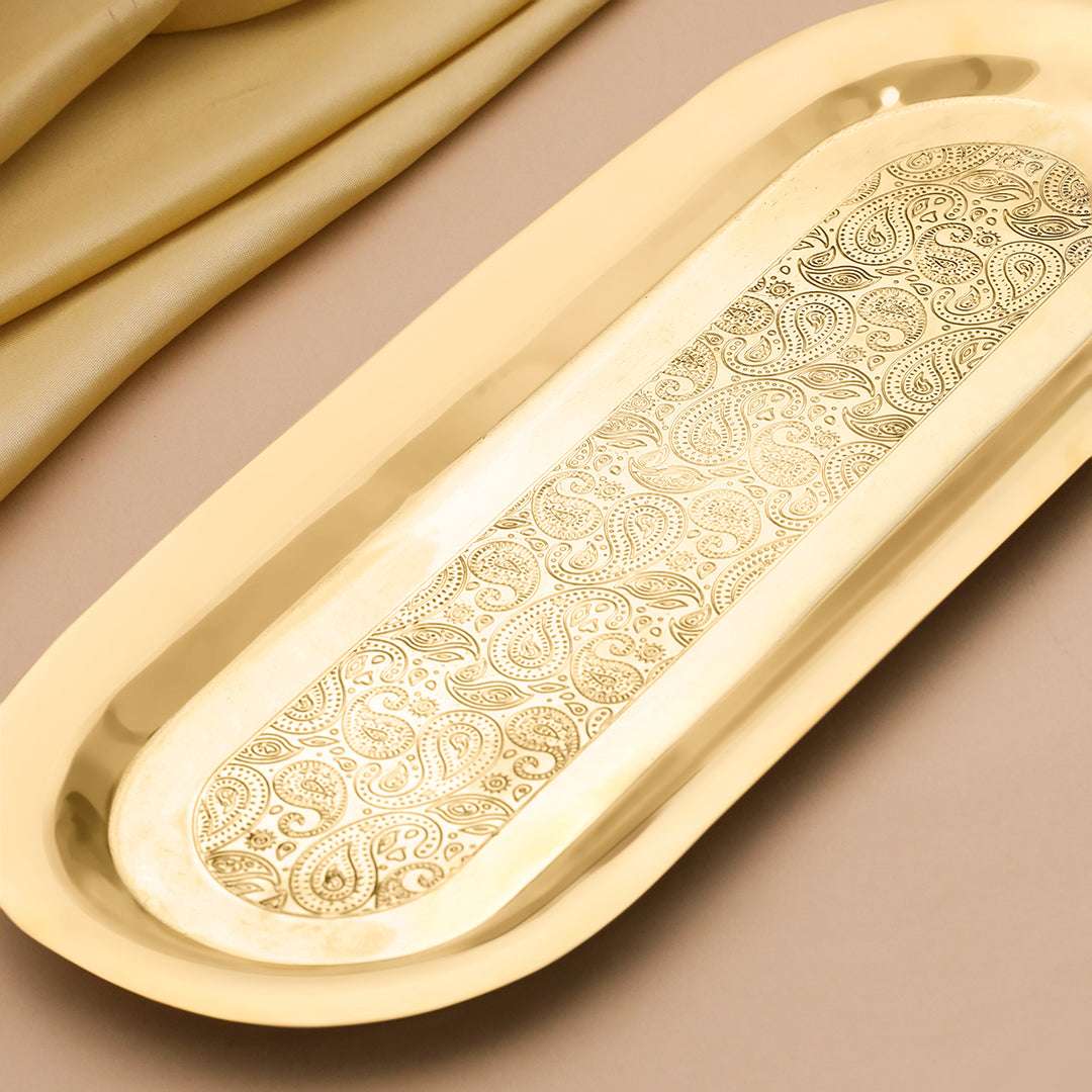 Brass Rectangular Serving Tray - Image 4
