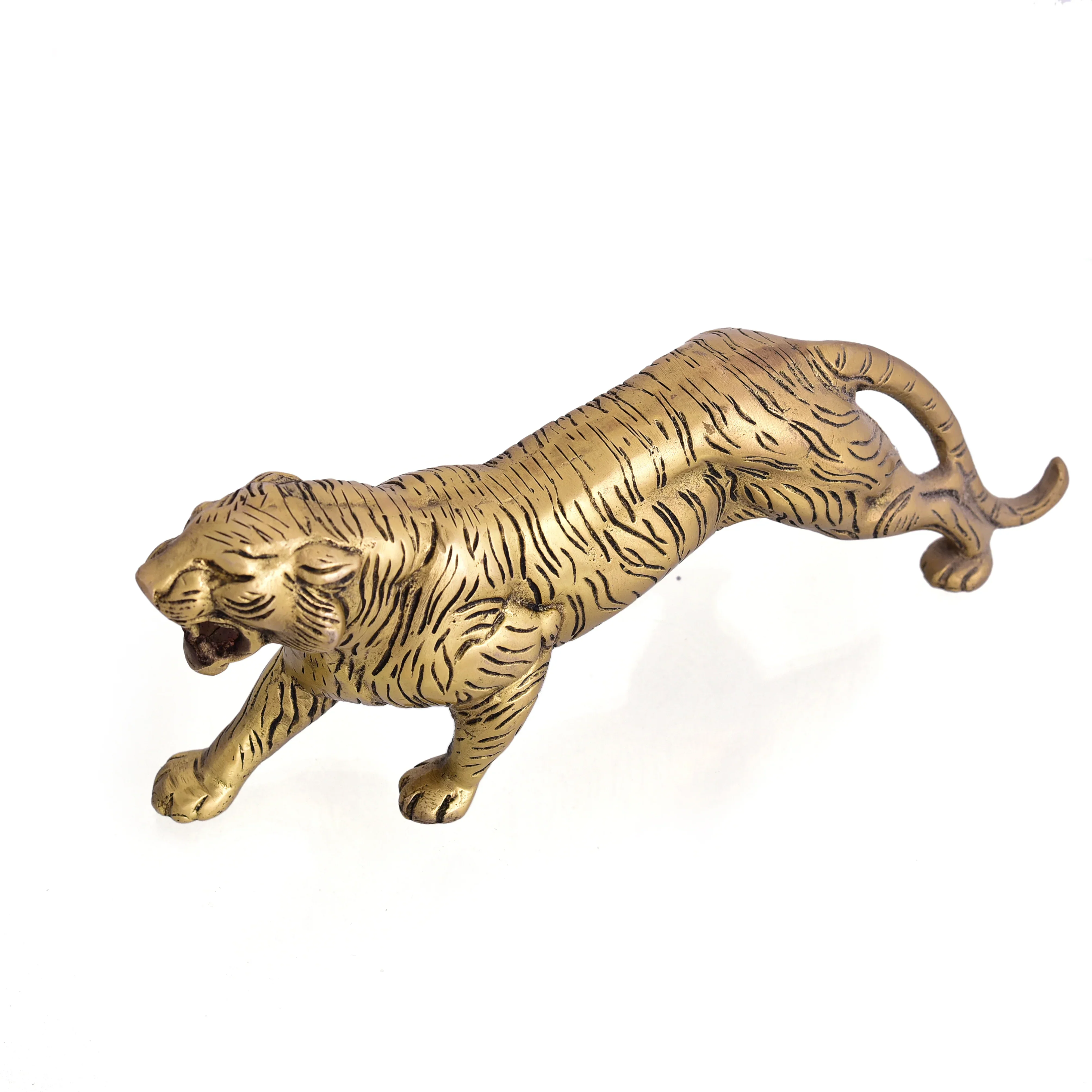 Brass Roaring Tiger Statue - Image 5