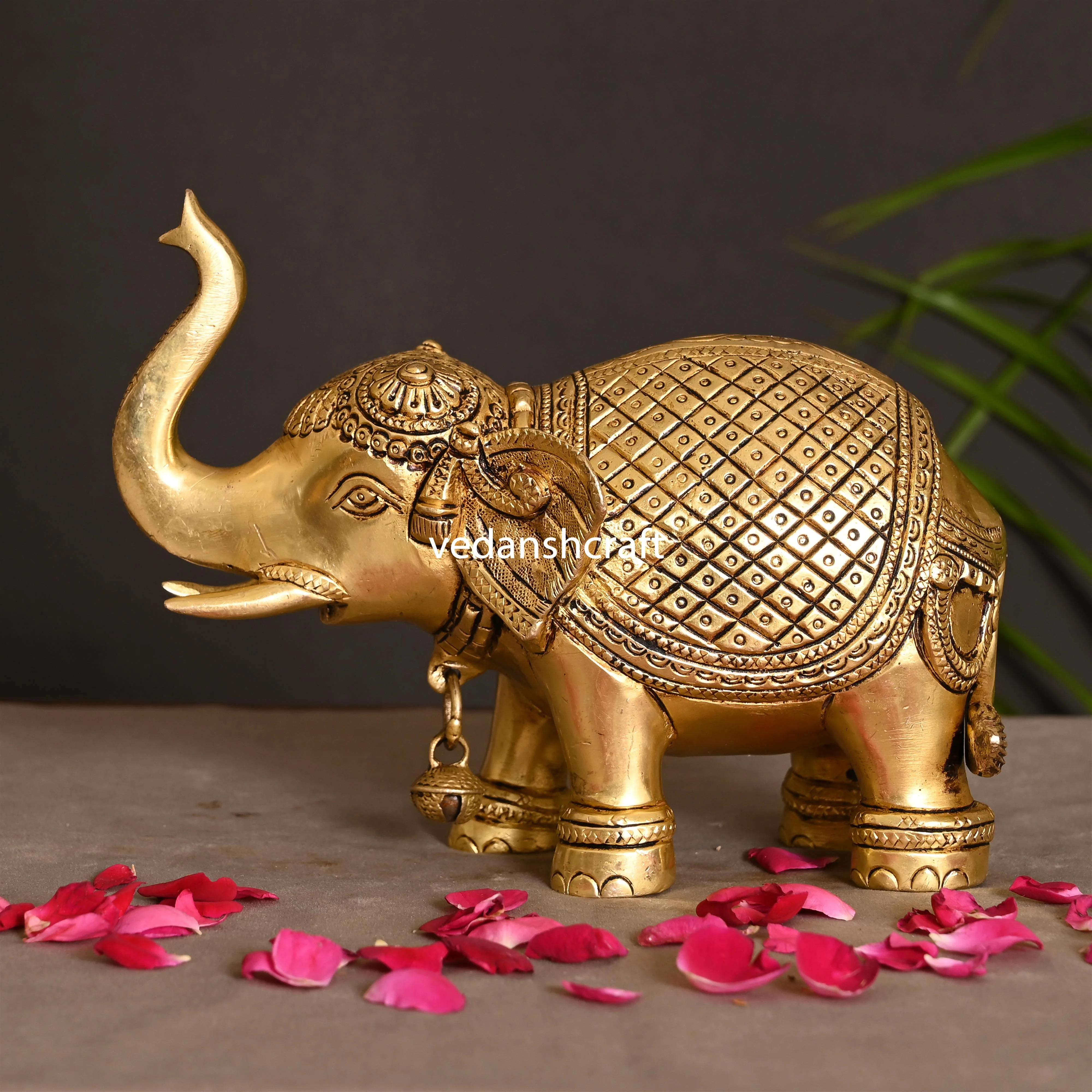 Brass Royal Elephant Statue (6 Inch) - Image 7