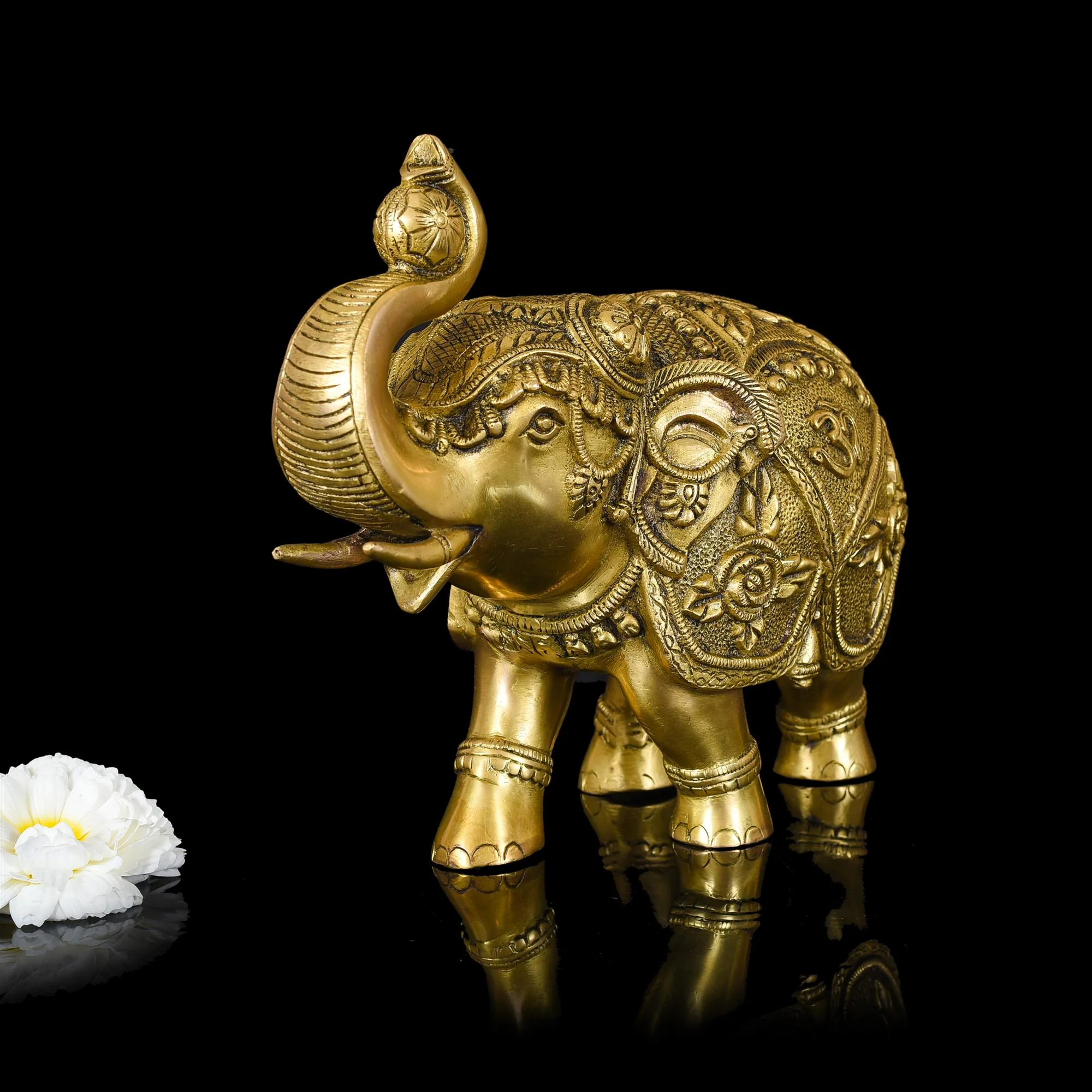 Brass Royal Elephant Statue (8.5 Inch) - Image 2